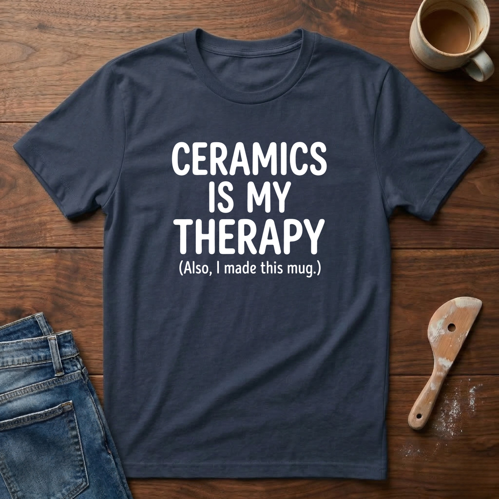 Ceramics Is My Therapy (Also I Made This Mug) T-Shirt