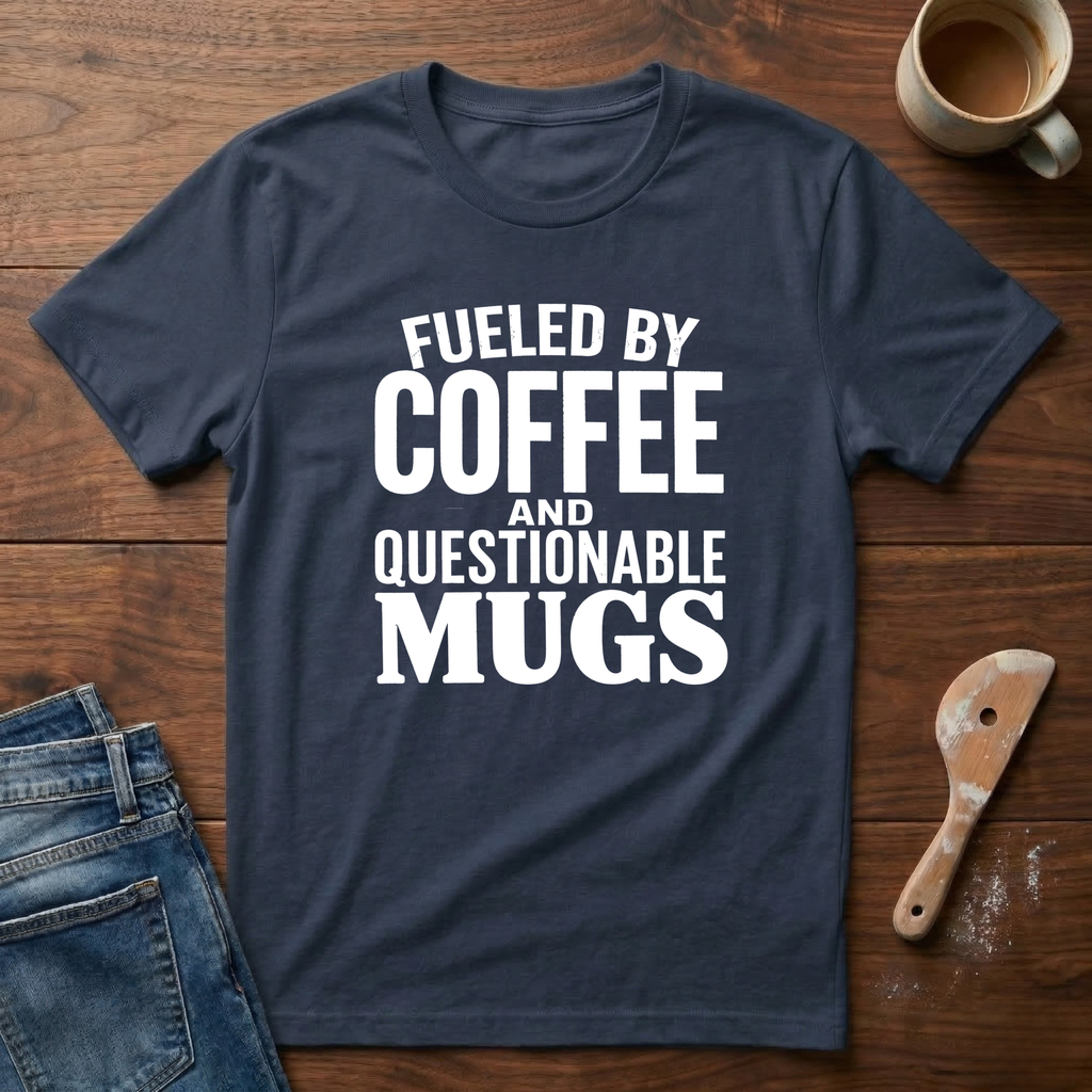 Fueled By Coffee And Questionable Mugs T-Shirt
