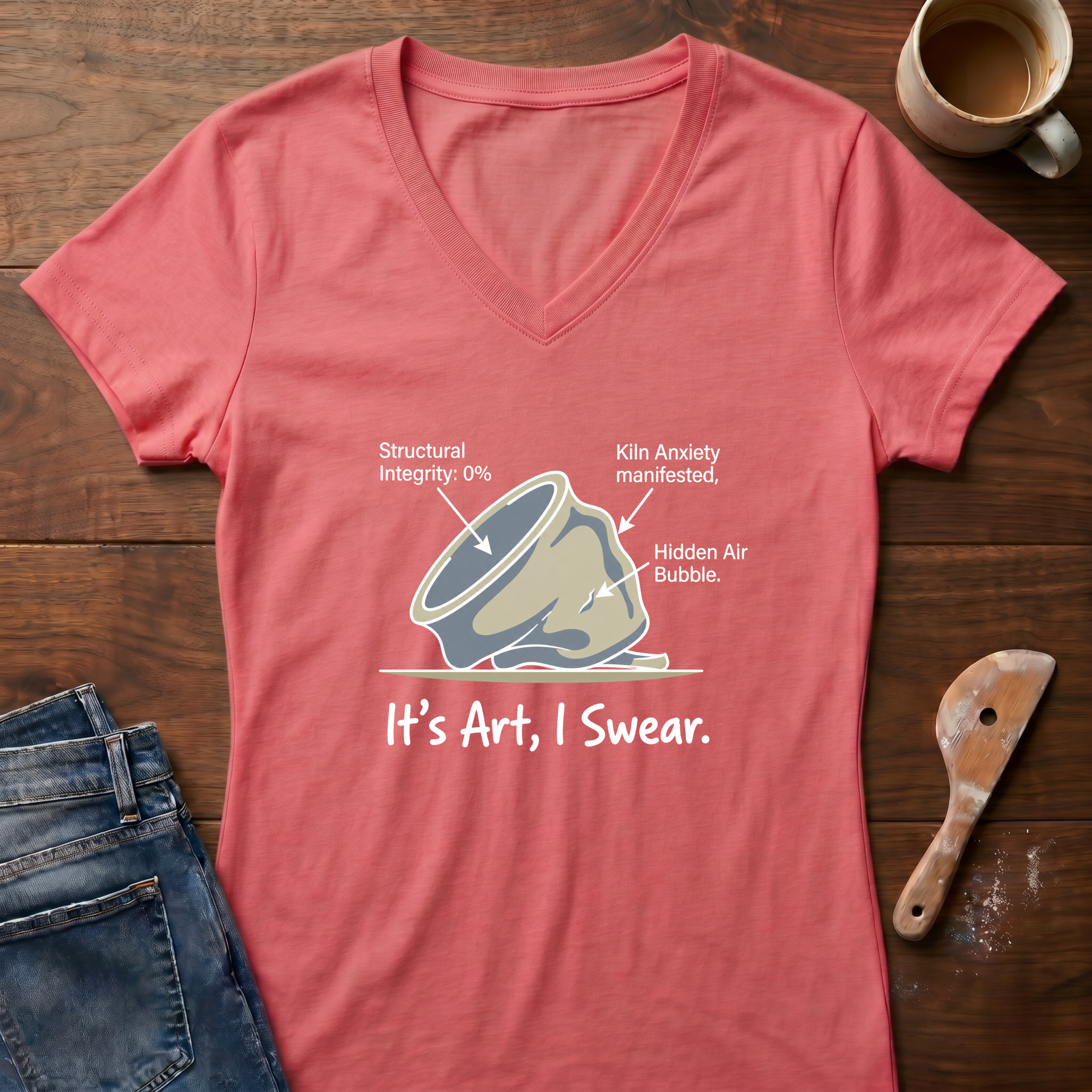 It's Art I Swear Ladies' V-Neck T-Shirt
