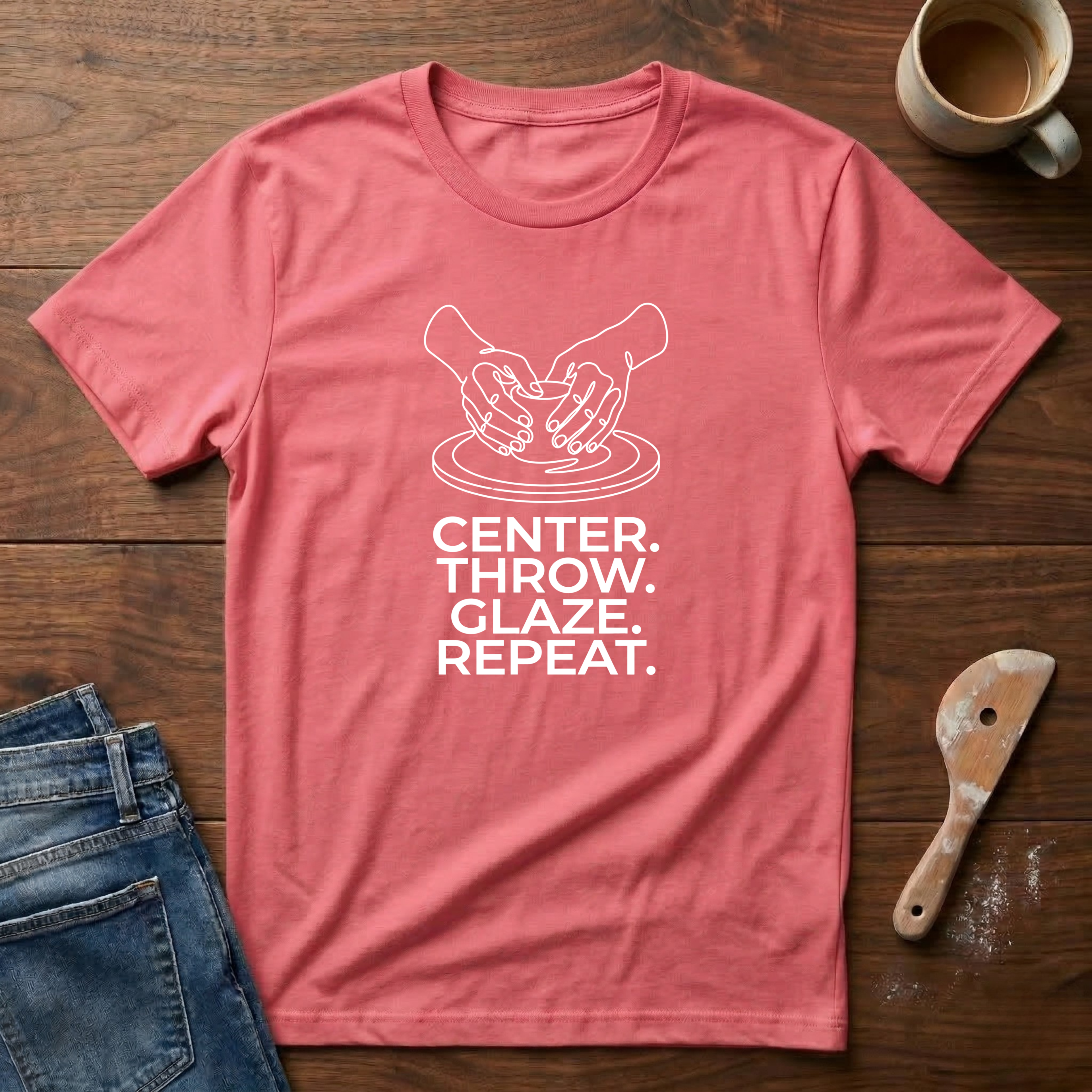 Center. Throw. Glaze. Repeat. T-Shirt