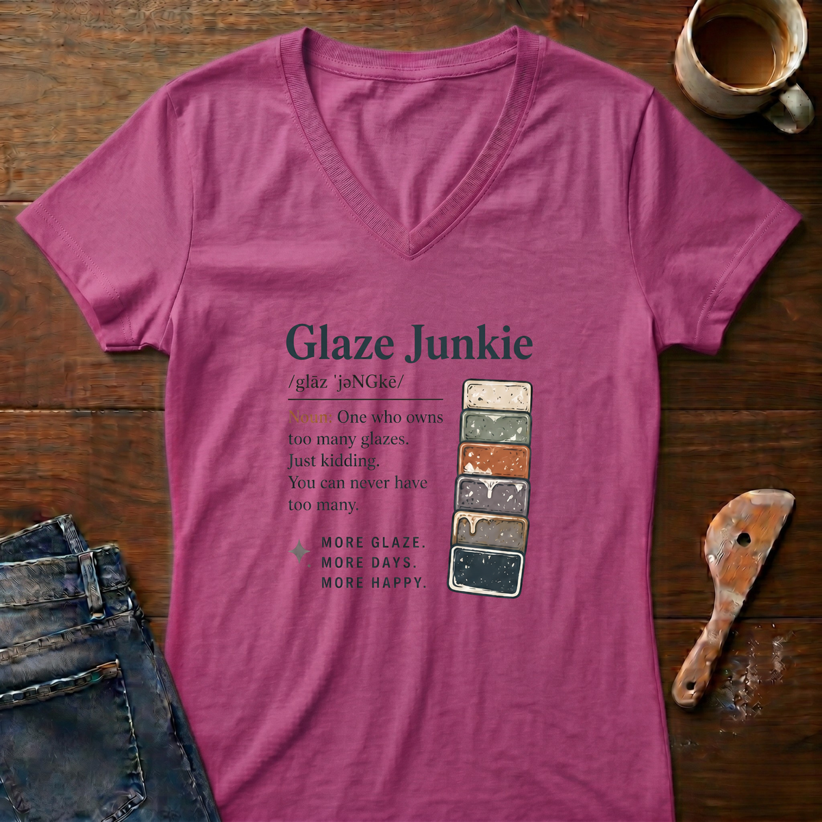 Glaze Junkie Ladies' V-Neck T-Shirt