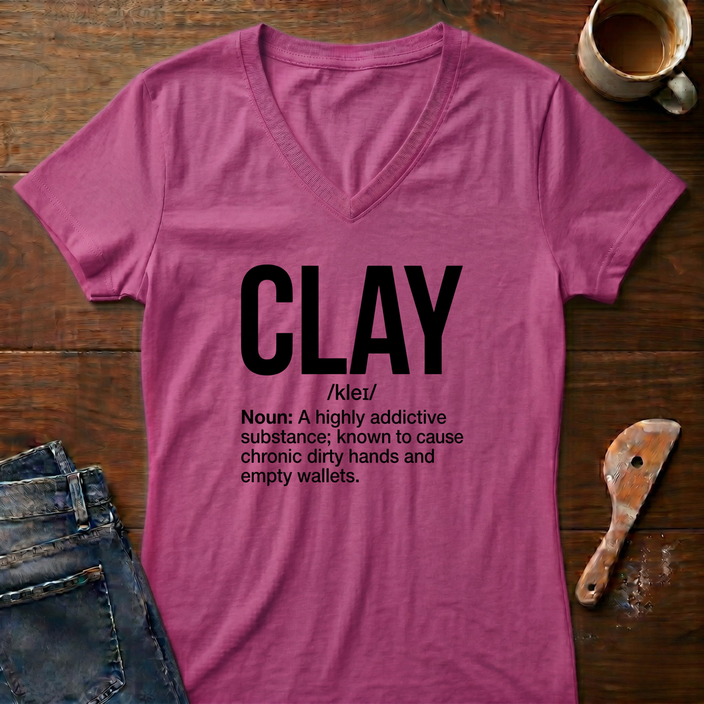 Clay Defined Ladies' V-Neck T-Shirt
