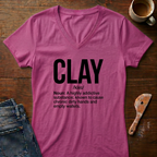 Clay Defined Ladies' V-Neck T-Shirt