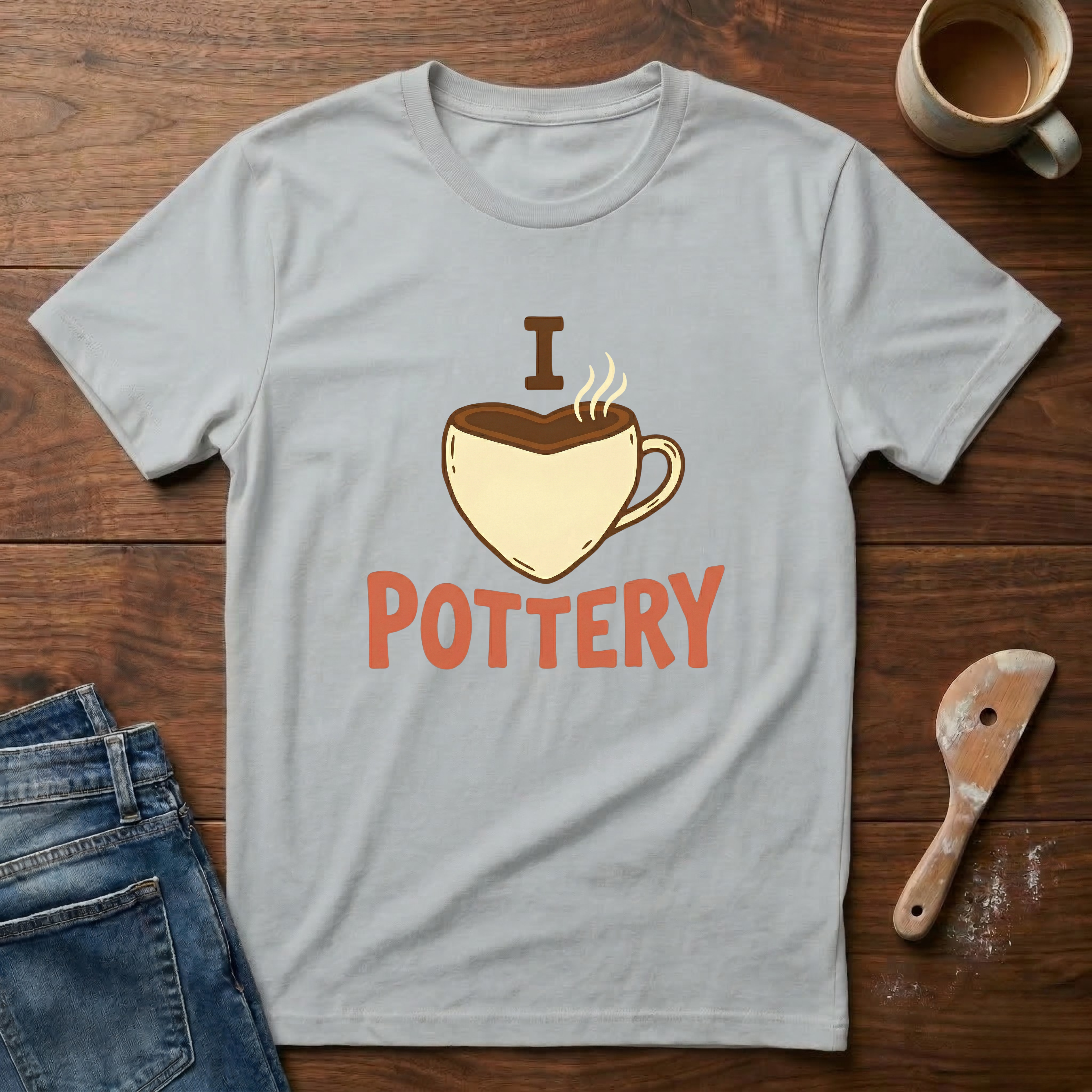 I Heart Pottery Retro T-Shirt
