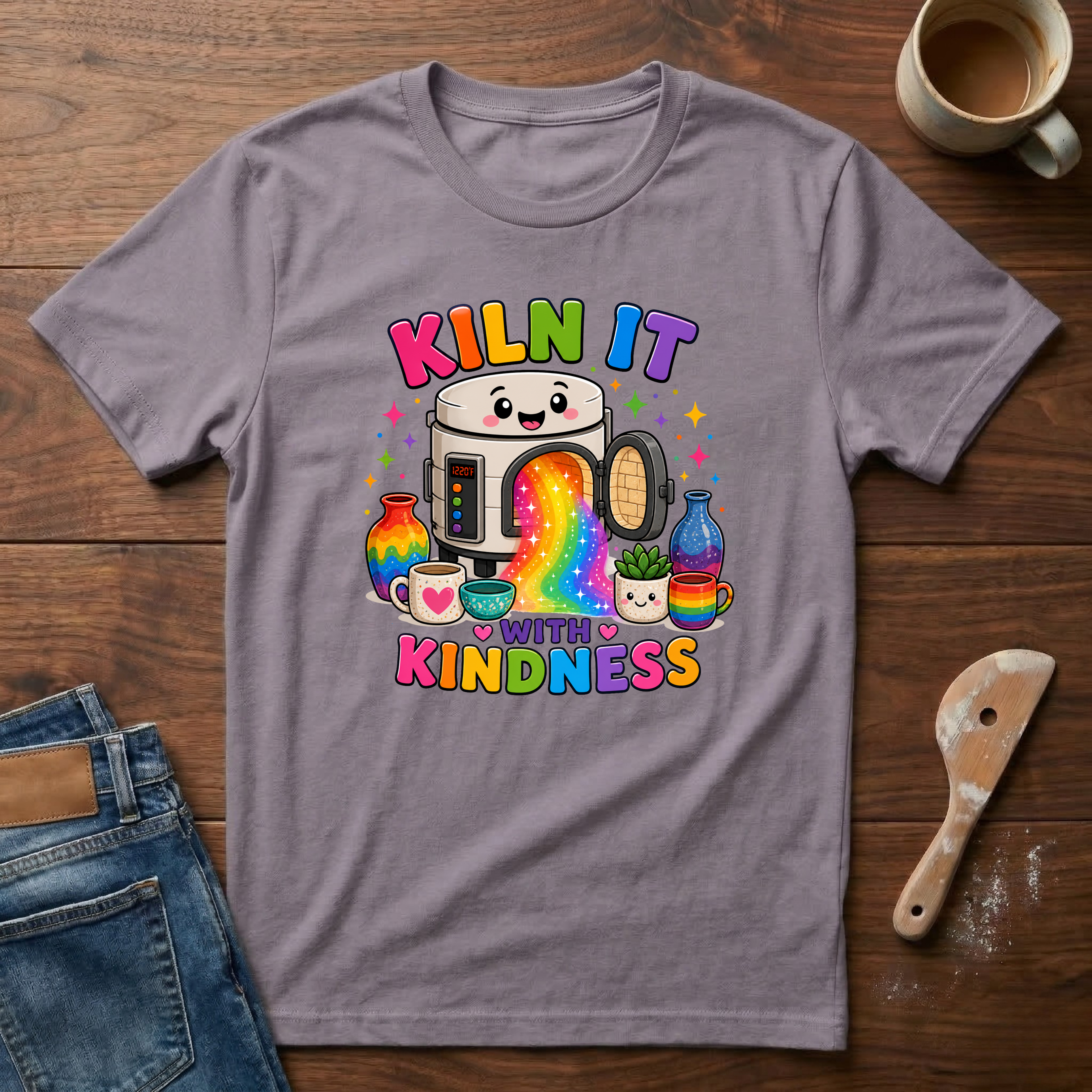 Kiln It With Kindness Rainbow T-Shirt