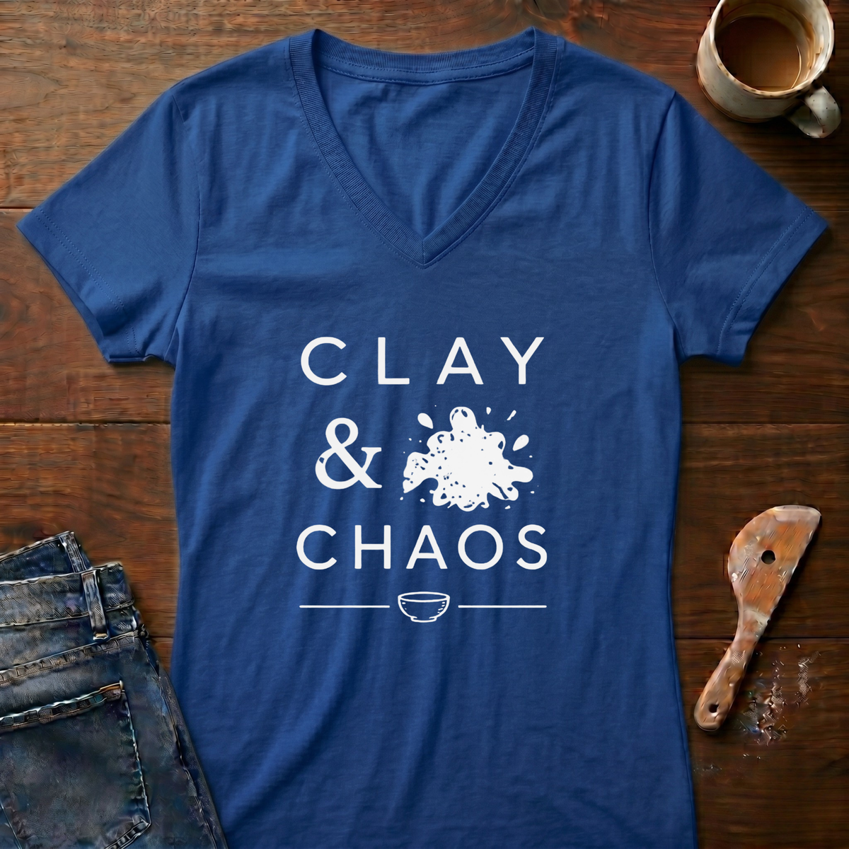 Clay & Chaos Ladies' V-Neck T-Shirt
