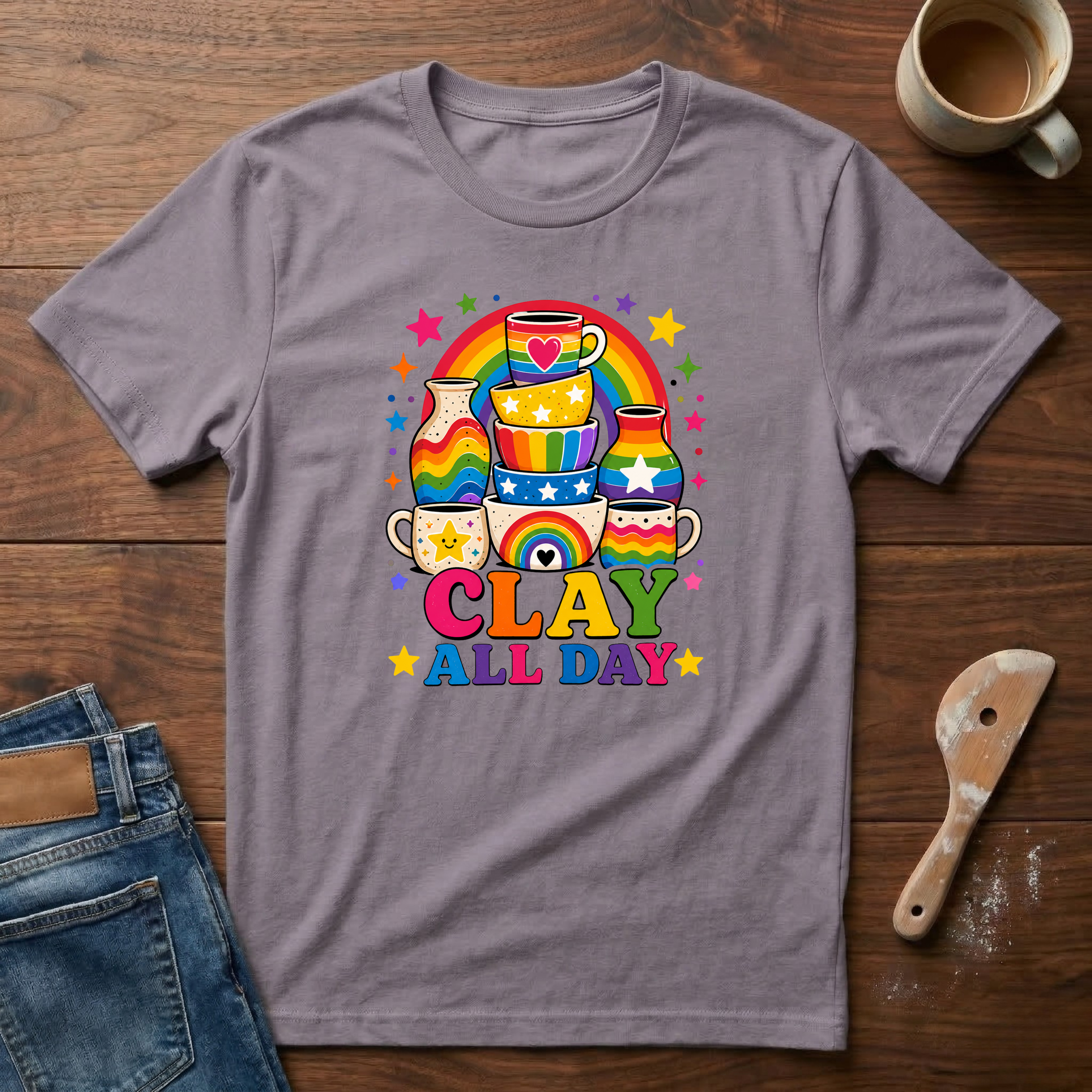 Clay All Day Rainbow T-Shirt
