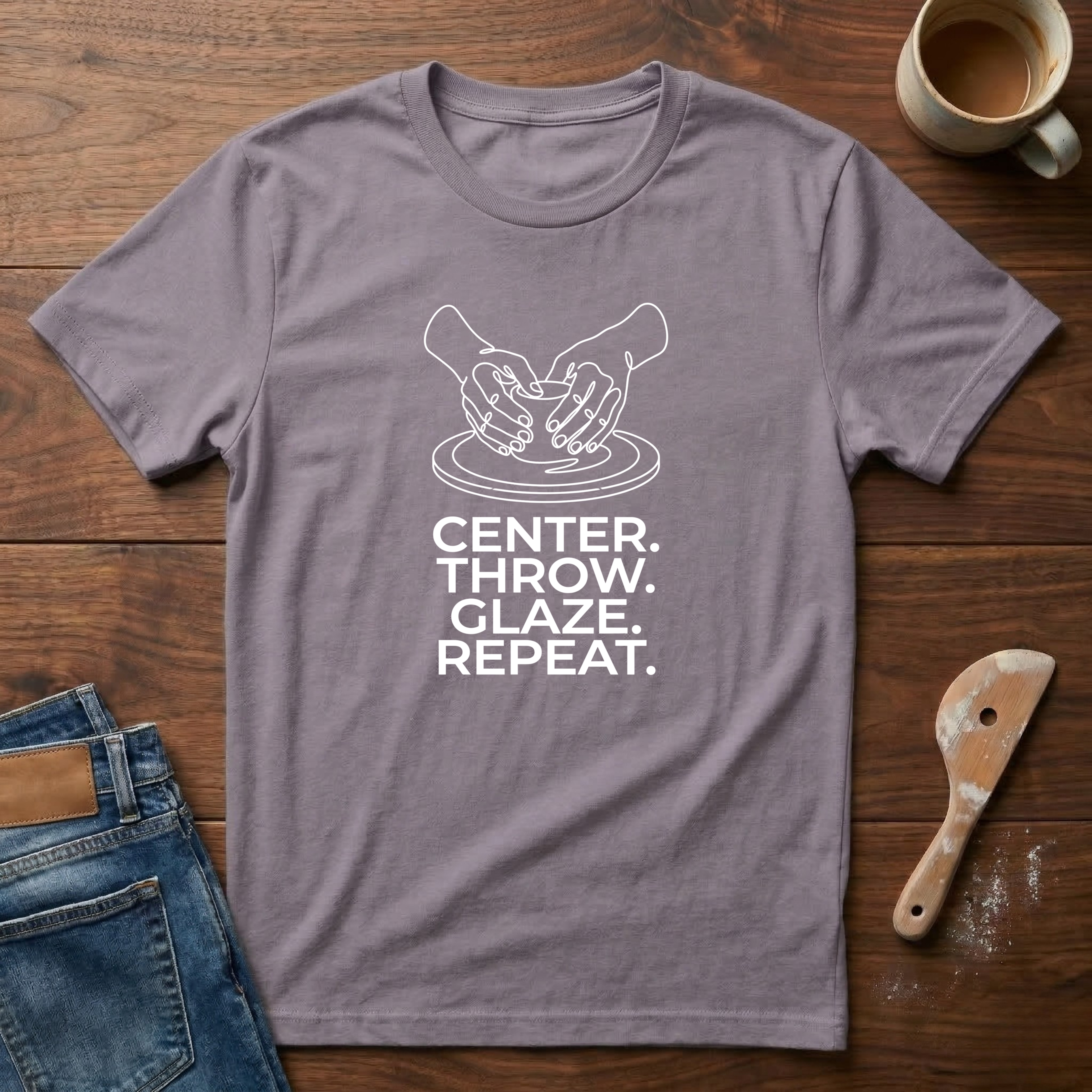 Center. Throw. Glaze. Repeat. T-Shirt