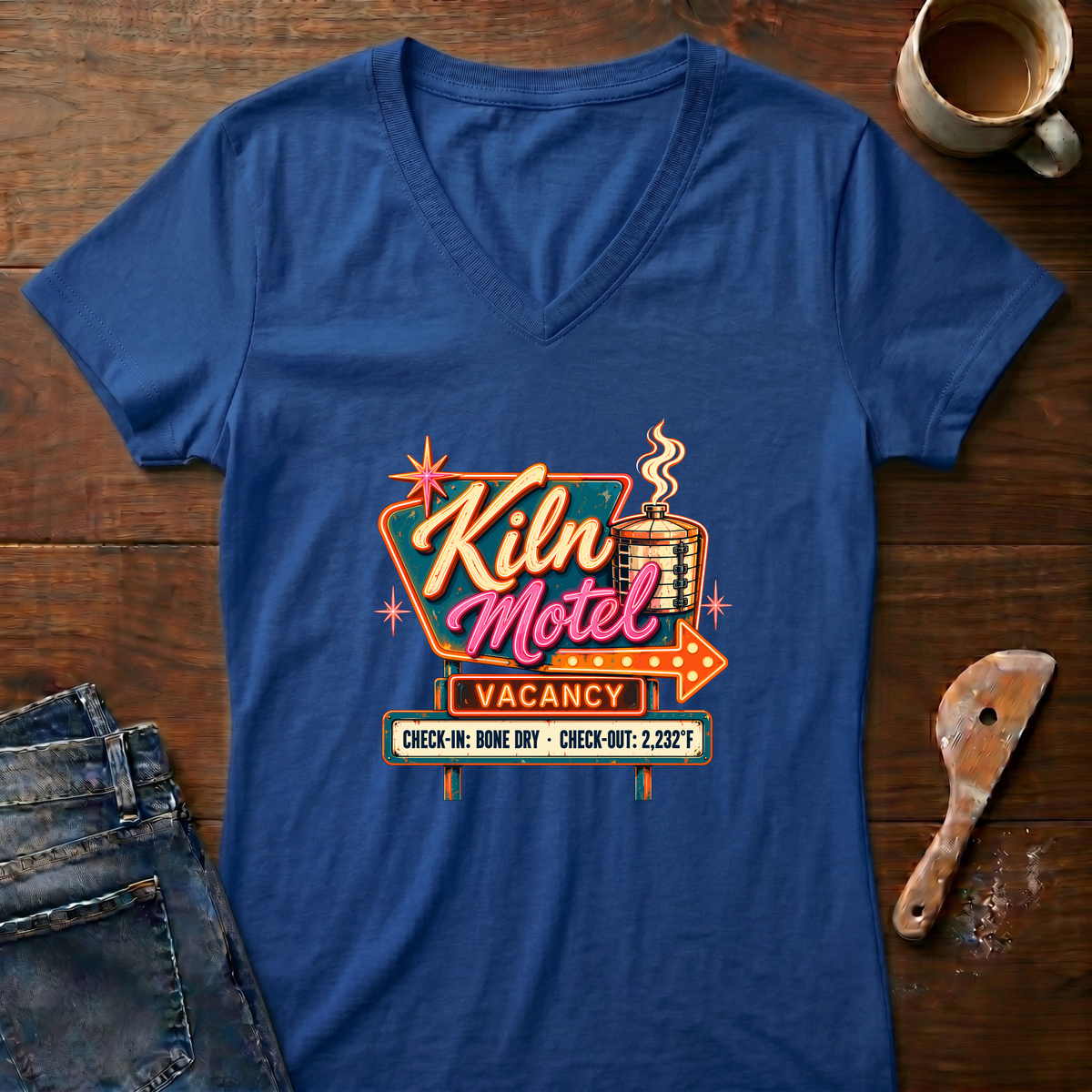 Kiln Motel Ladies' V-Neck T-Shirt