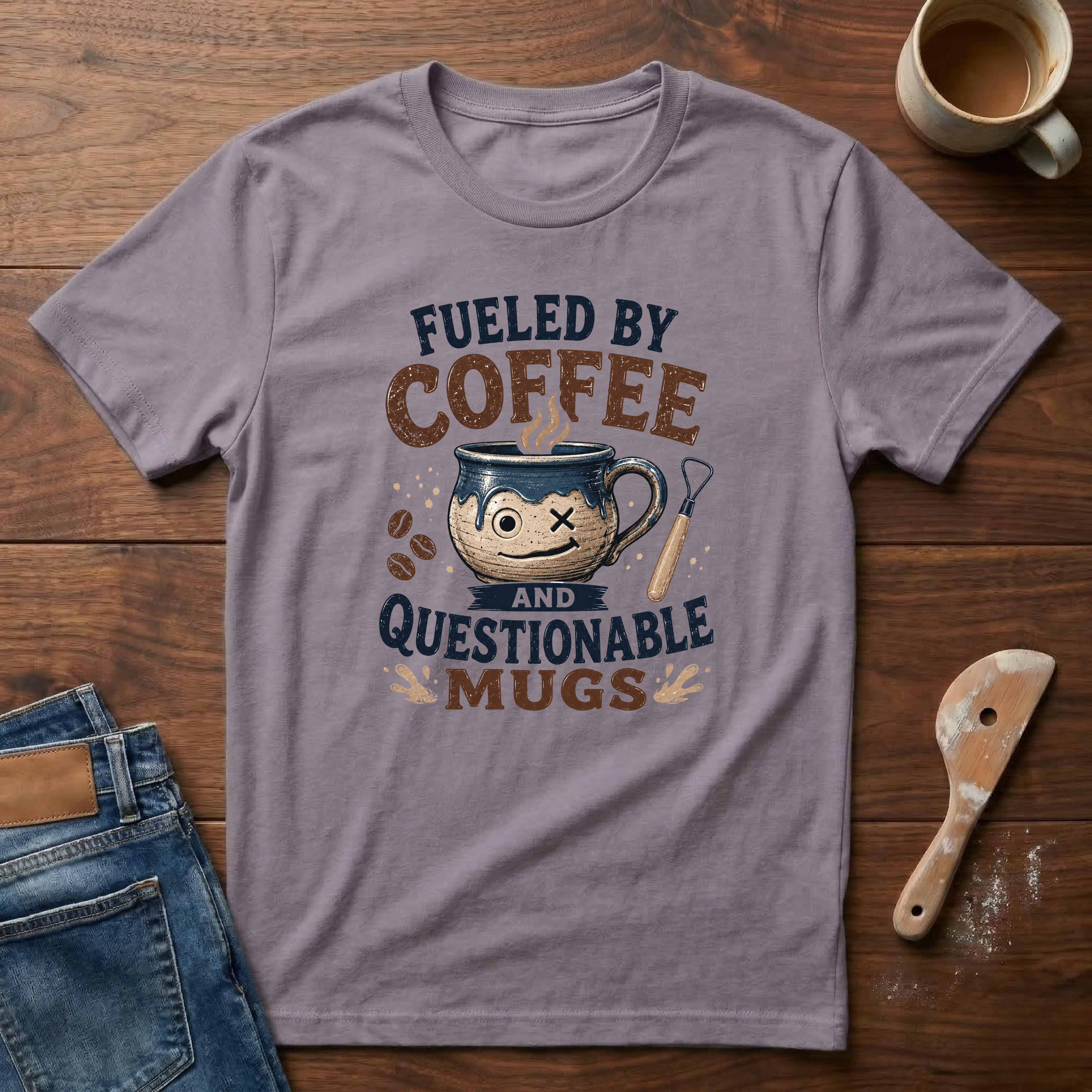Fueled By Coffee And Questionable Mugs T-Shirt
