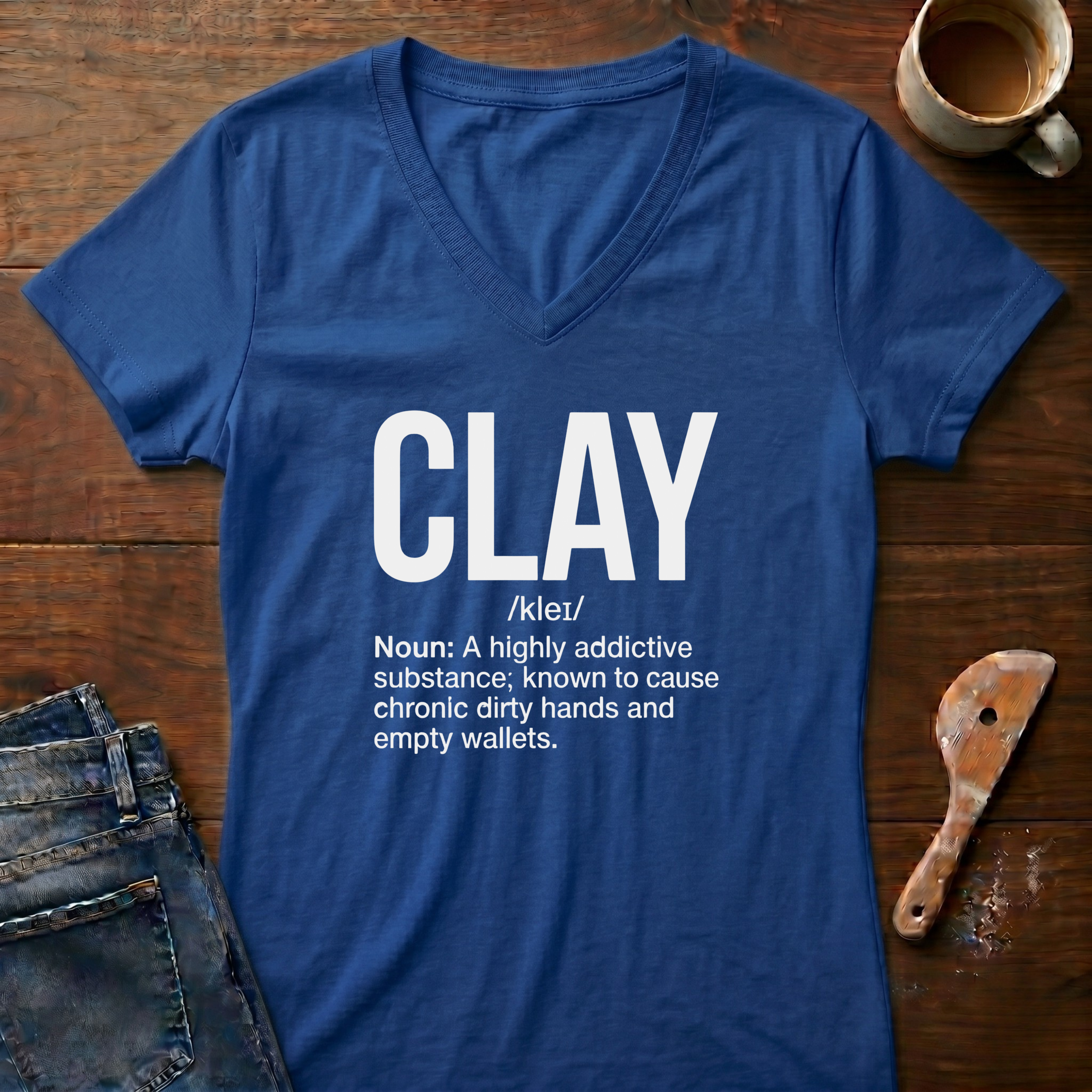Clay Defined Ladies' V-Neck T-Shirt