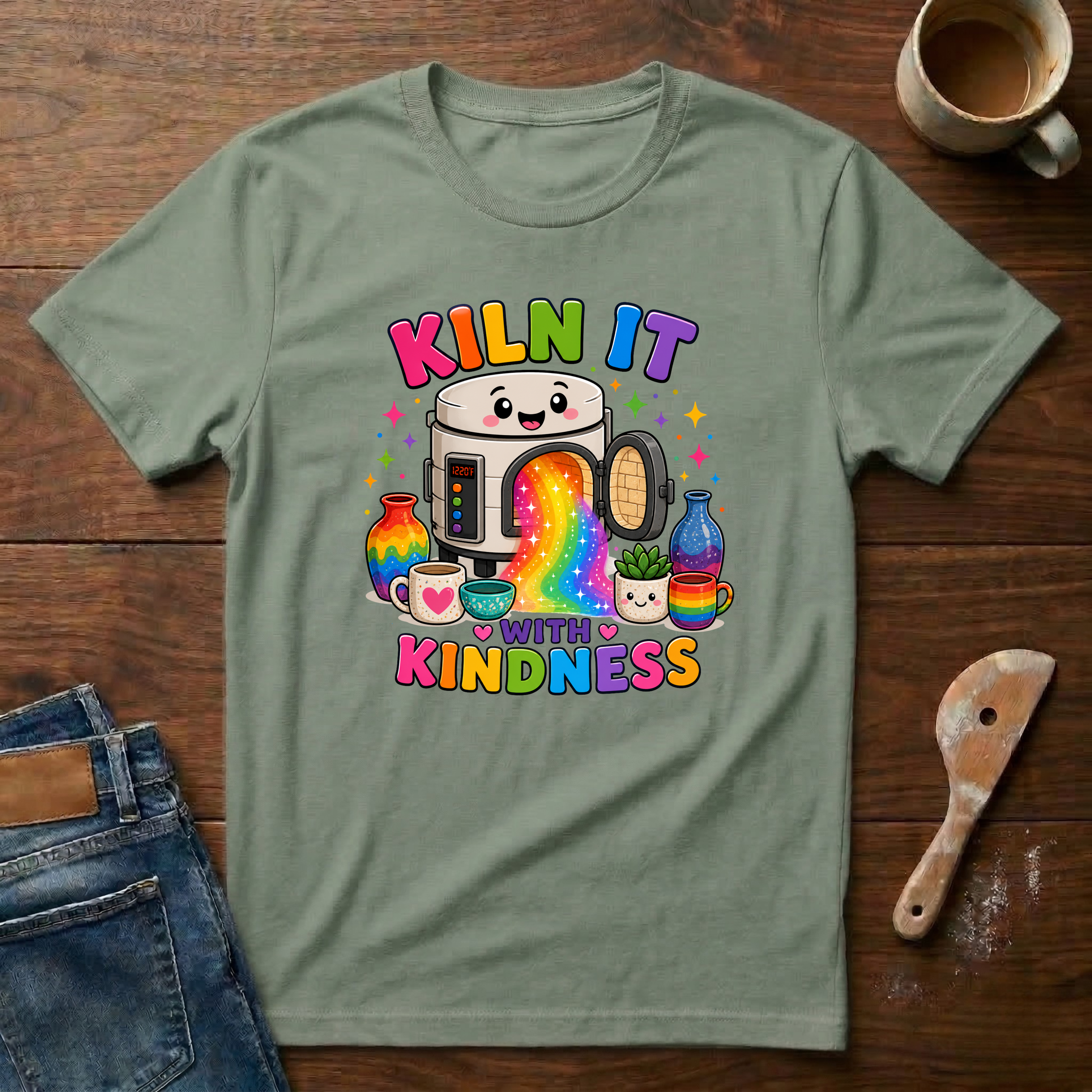 Kiln It With Kindness Rainbow T-Shirt