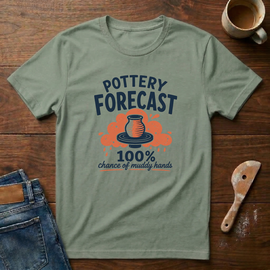 Pottery Forecast 100% Chance Of Muddy Hands T-Shirt