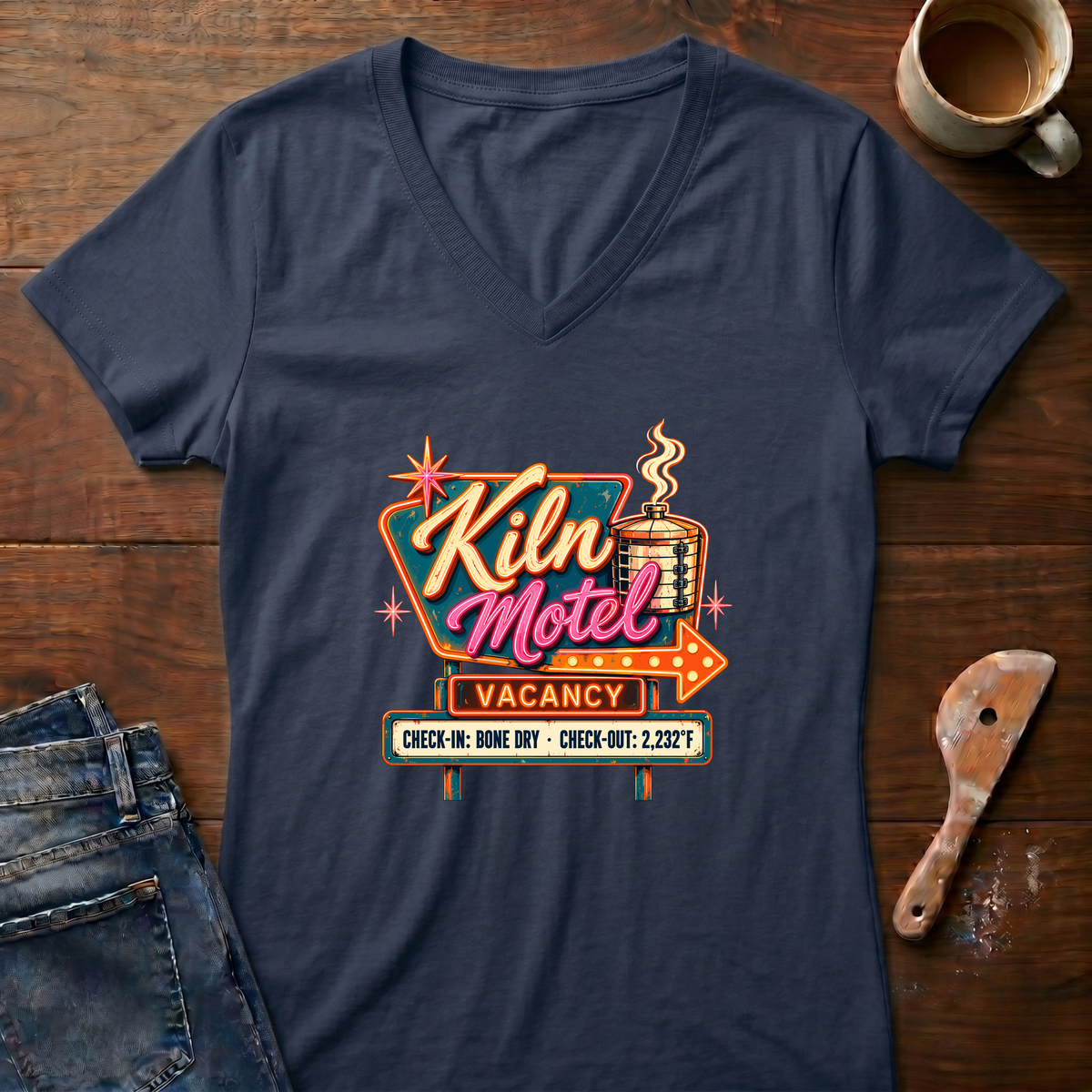 Kiln Motel Ladies' V-Neck T-Shirt