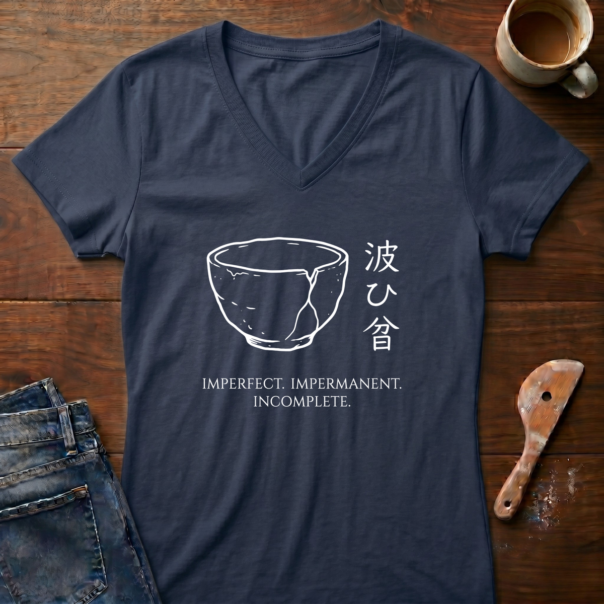 Imperfect. Impermanent. Incomplete Ladies' V-Neck T-Shirt