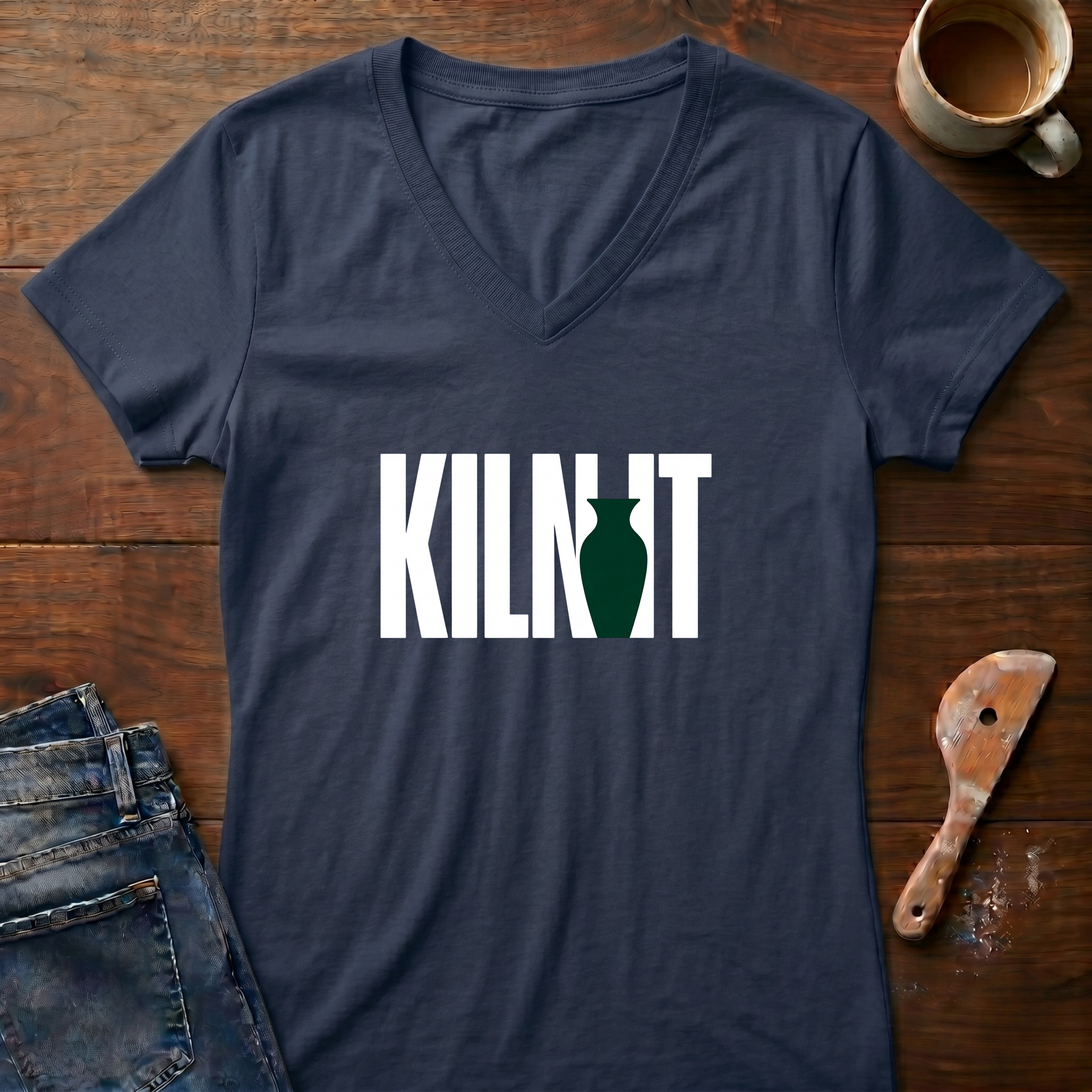 Kiln It Ladies' V-Neck T-Shirt