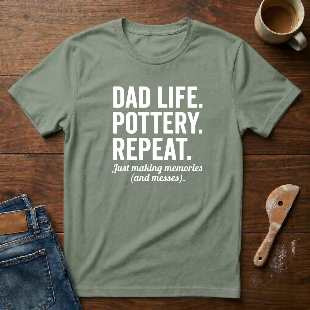 Dad Life. Pottery. Repeat. T-Shirt