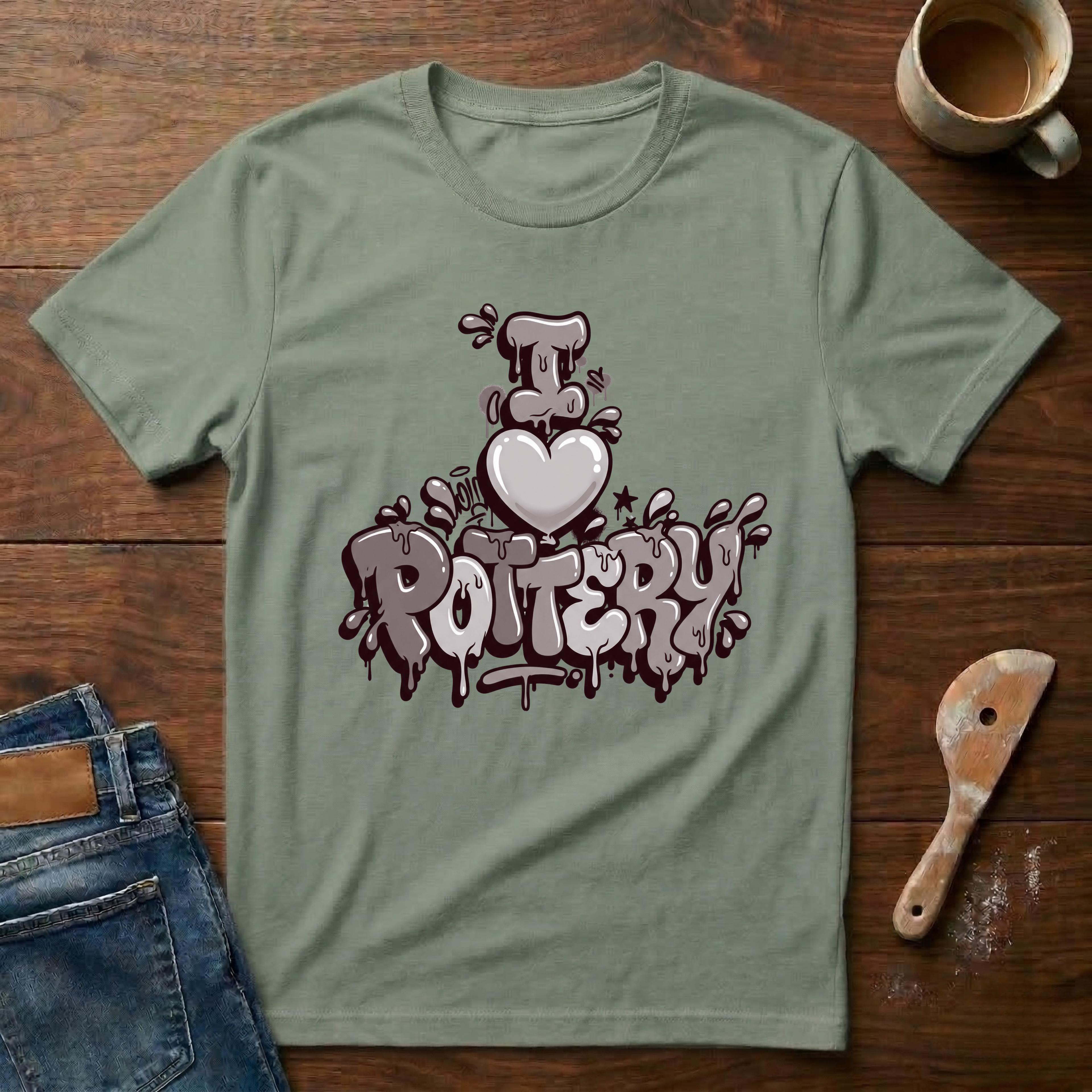 I Heart Pottery Graffiti T-Shirt