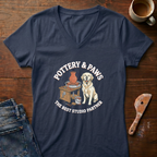 Pottery And Paws Ladies' V-Neck T-Shirt