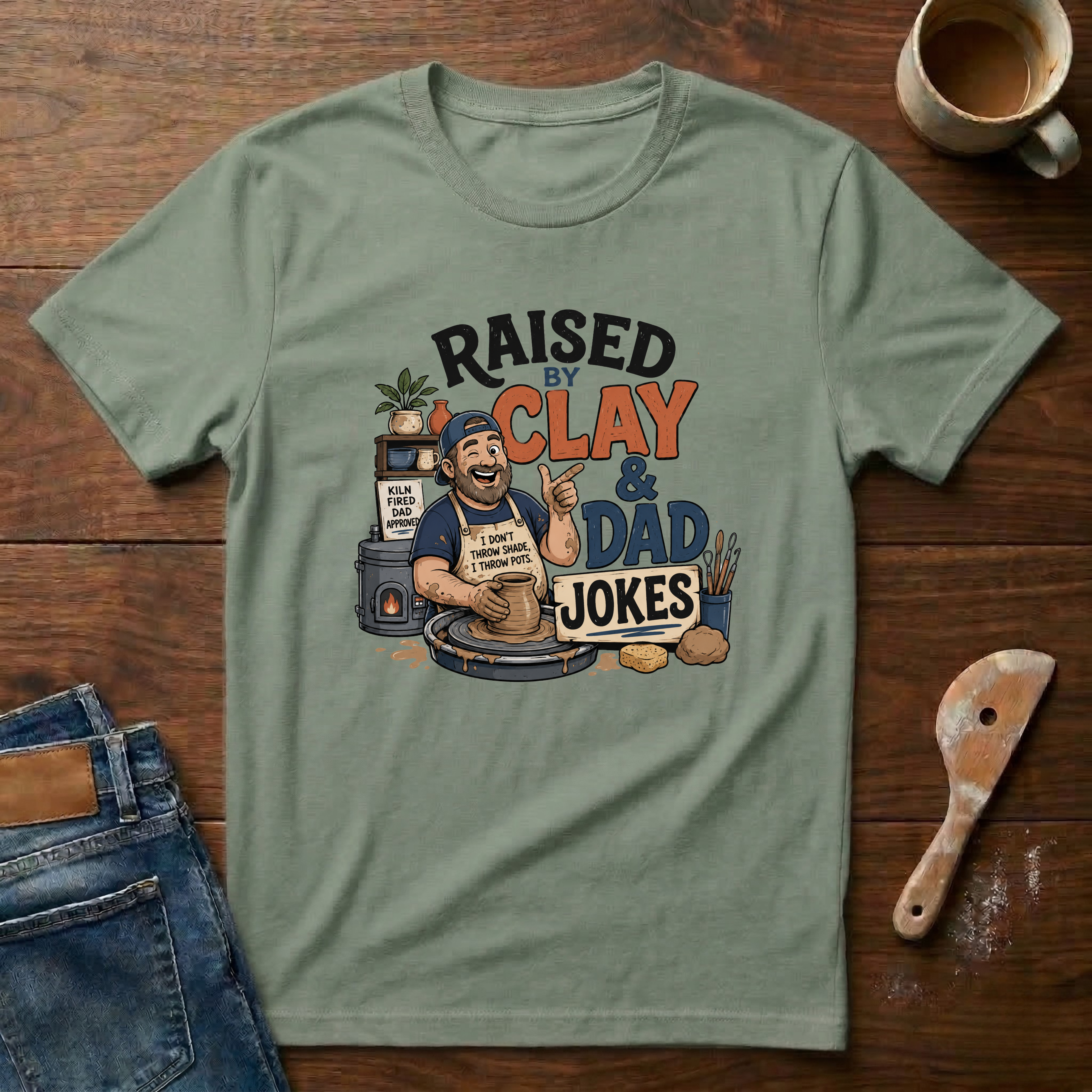 Raised By Clay & Dad Jokes T-Shirt