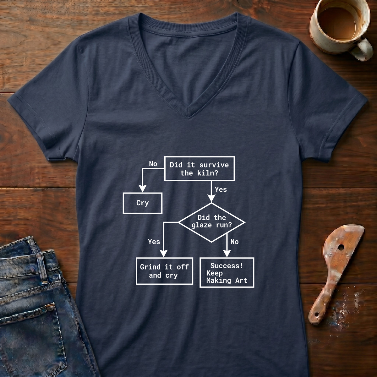 Did It Survive The Kiln Ladies' V-Neck T-Shirt