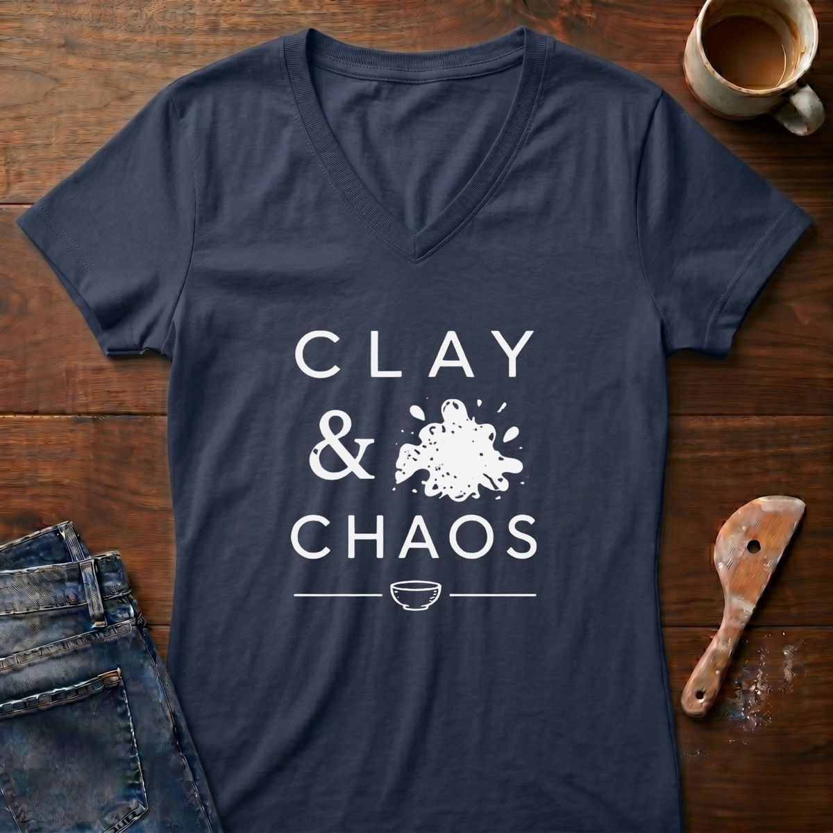Clay & Chaos Ladies' V-Neck T-Shirt
