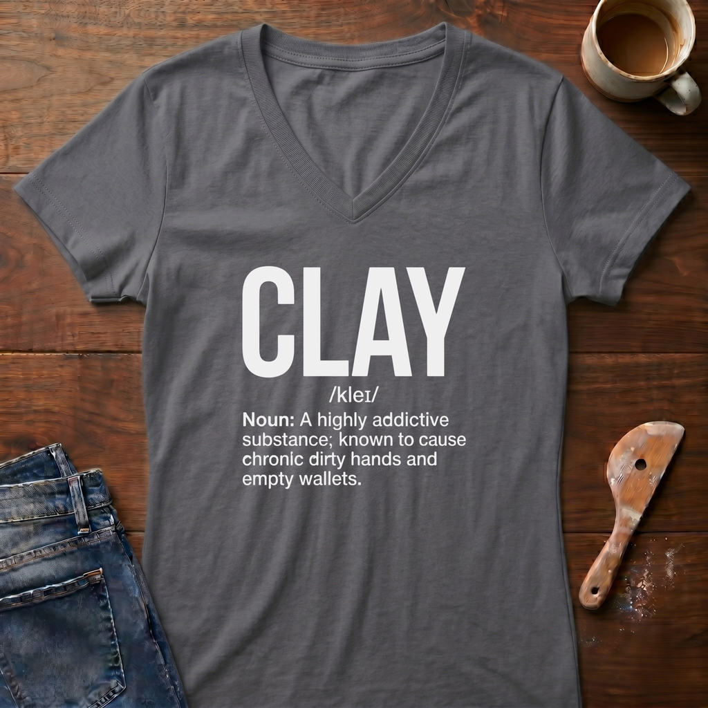 Clay Defined Ladies' V-Neck T-Shirt