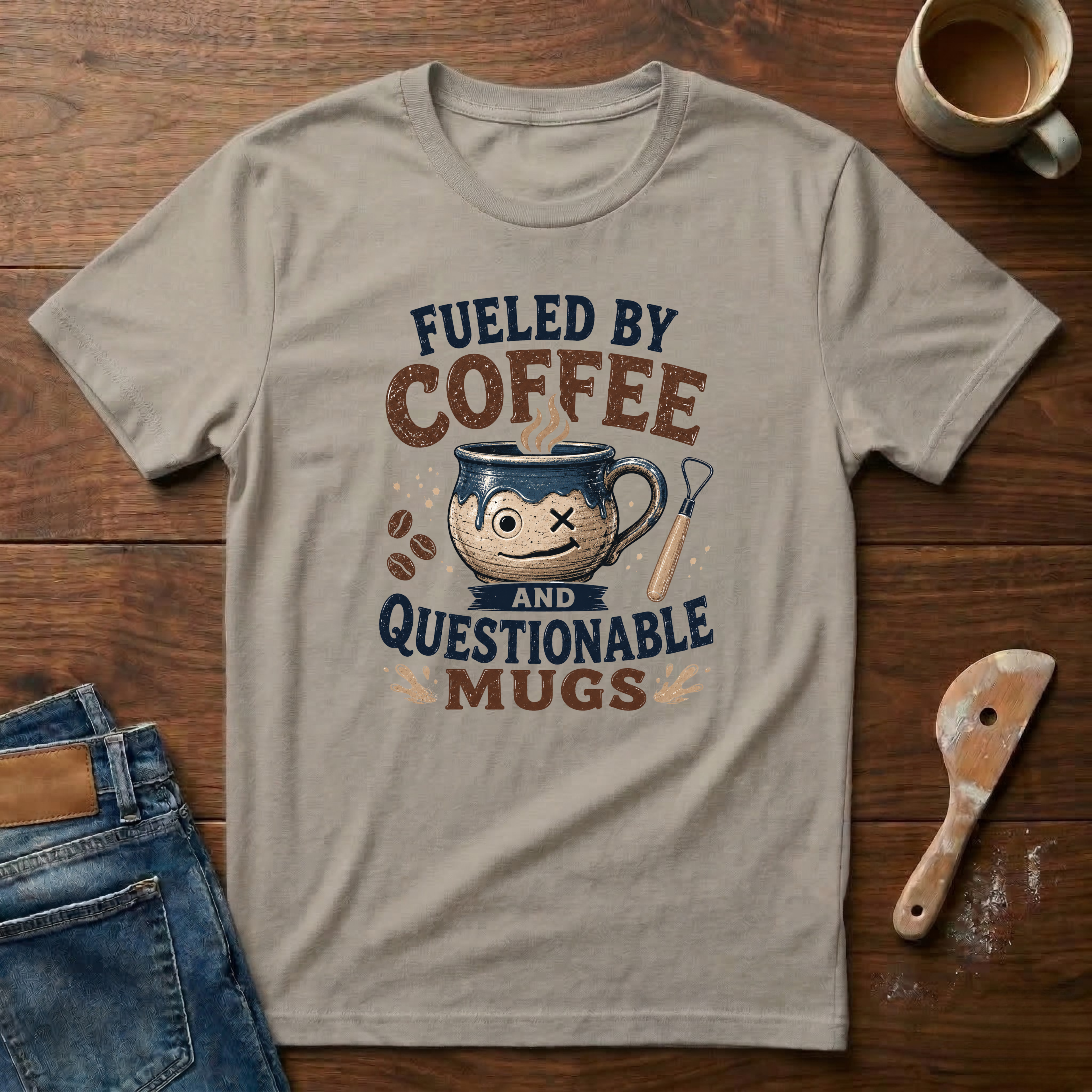 Fueled By Coffee And Questionable Mugs T-Shirt
