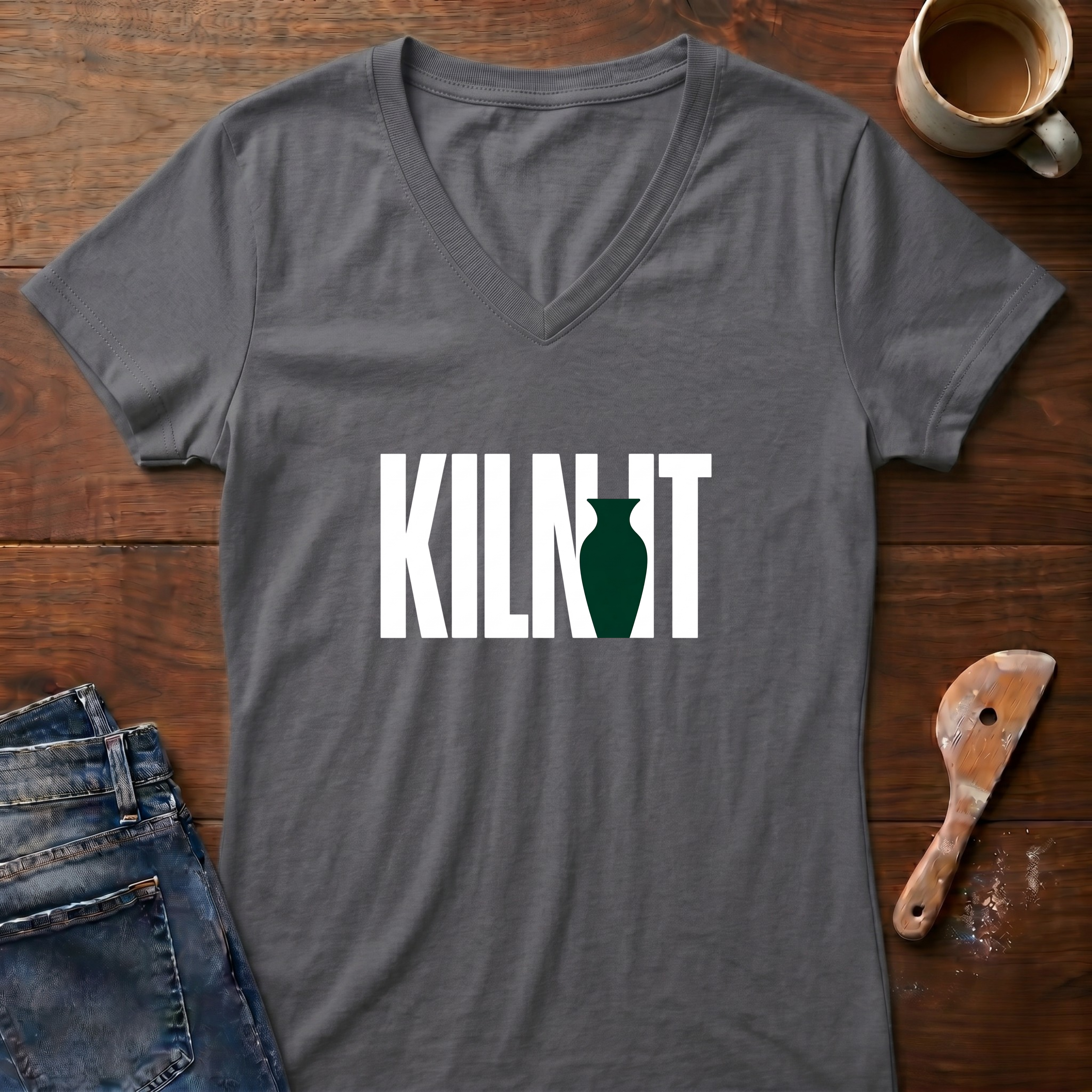 Kiln It Ladies' V-Neck T-Shirt