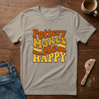 Pottery Makes Me Happy Retro T-Shirt