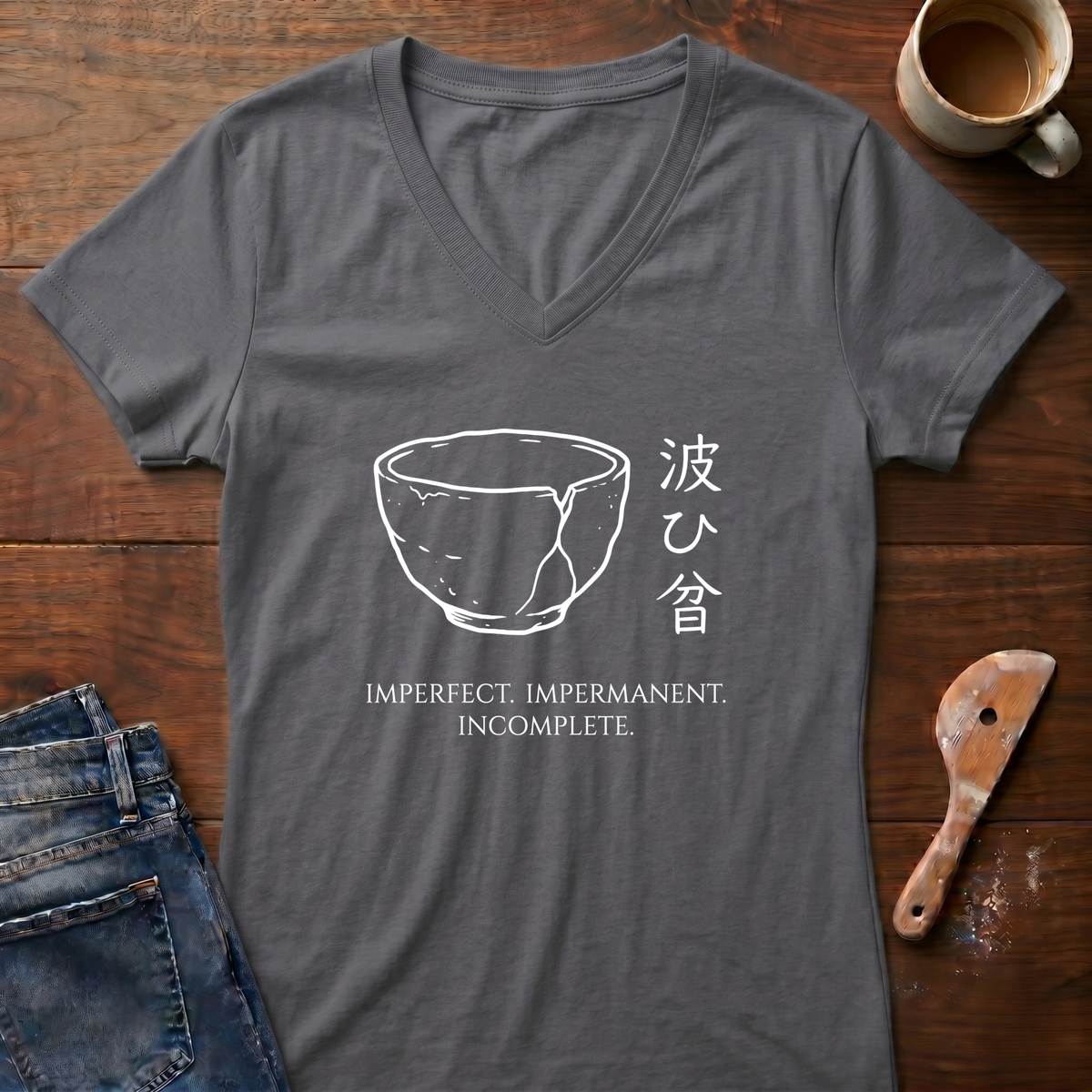 Imperfect. Impermanent. Incomplete Ladies' V-Neck T-Shirt
