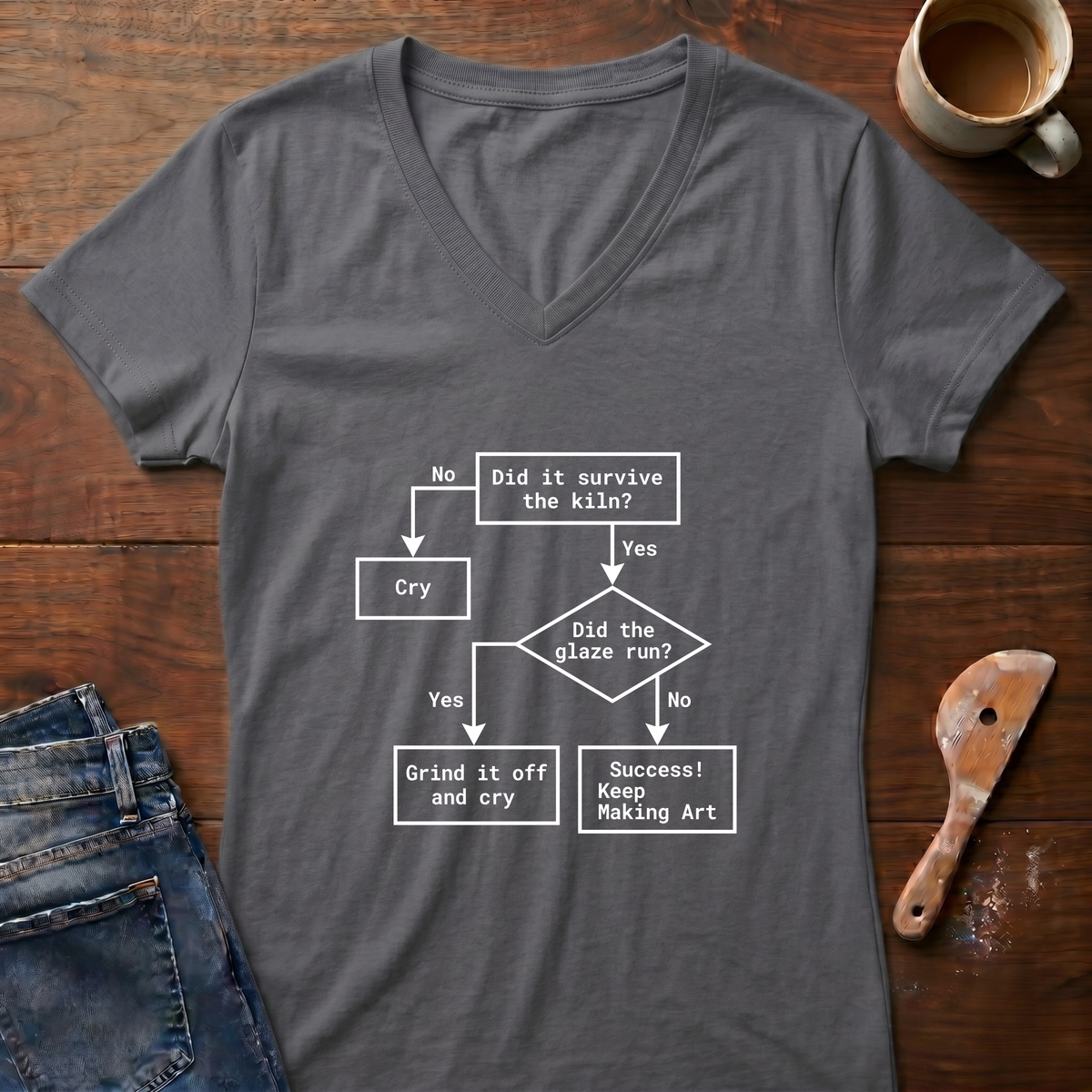 Did It Survive The Kiln Ladies' V-Neck T-Shirt