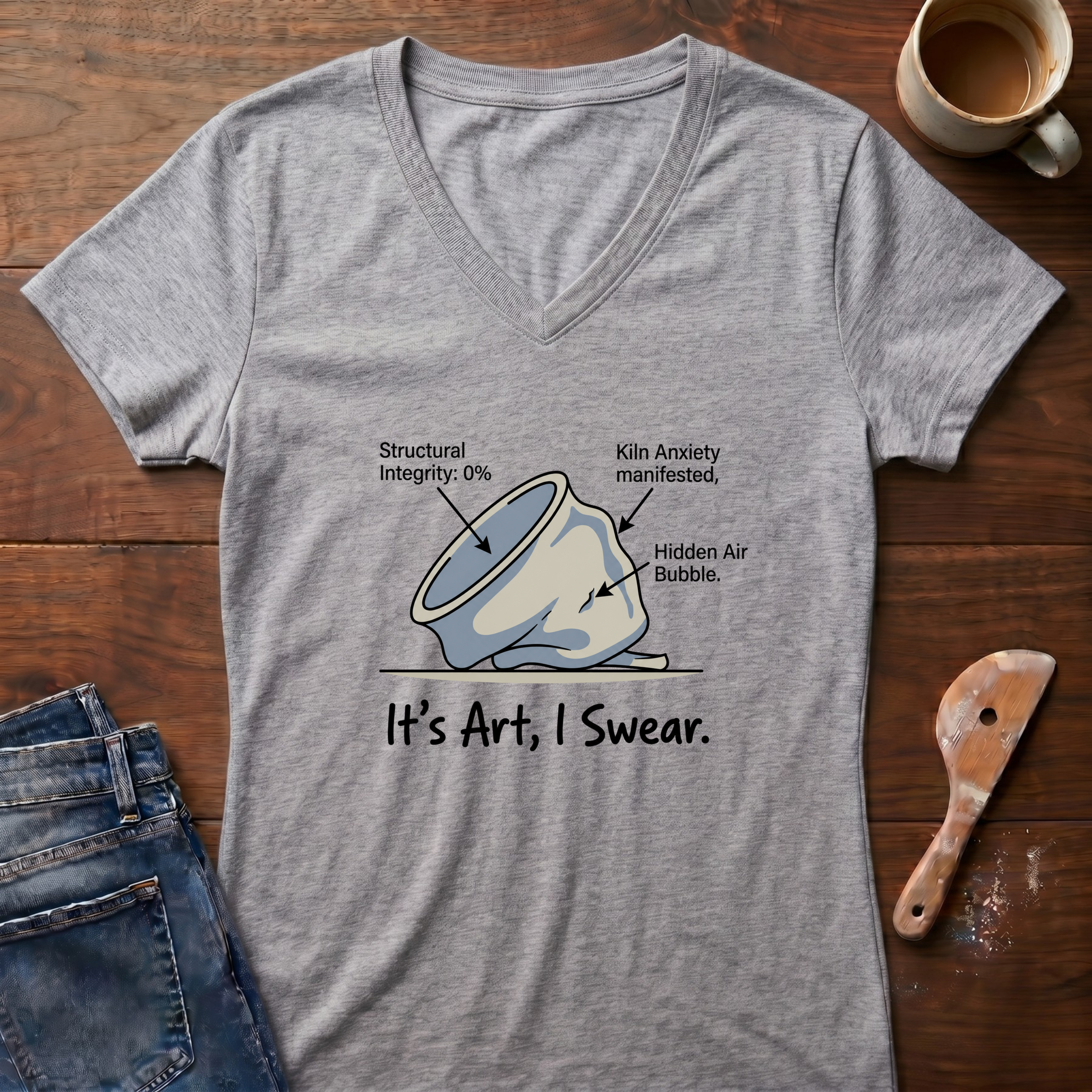It's Art I Swear Ladies' V-Neck T-Shirt