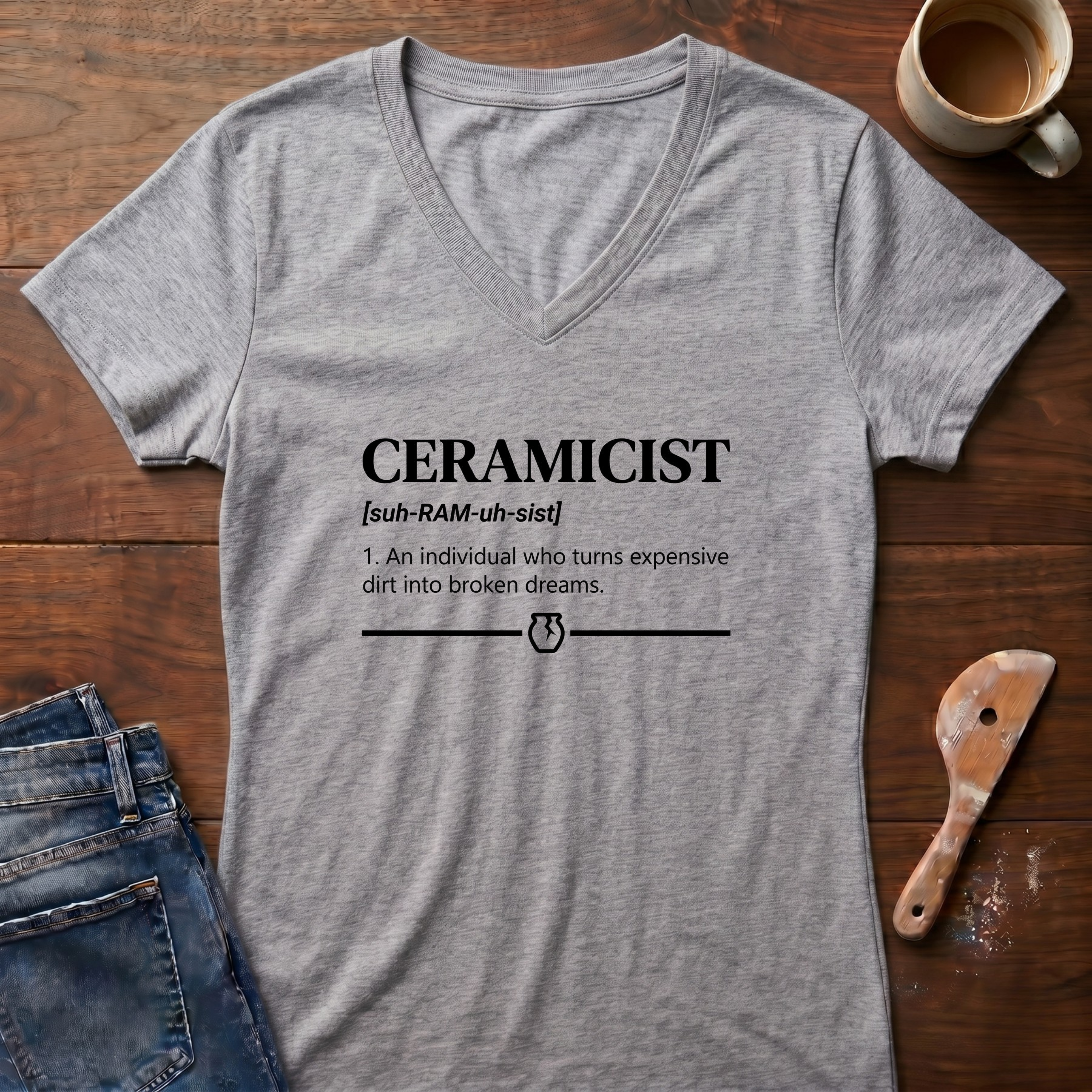 Ceramicist Defined Ladies' V-Neck T-Shirt