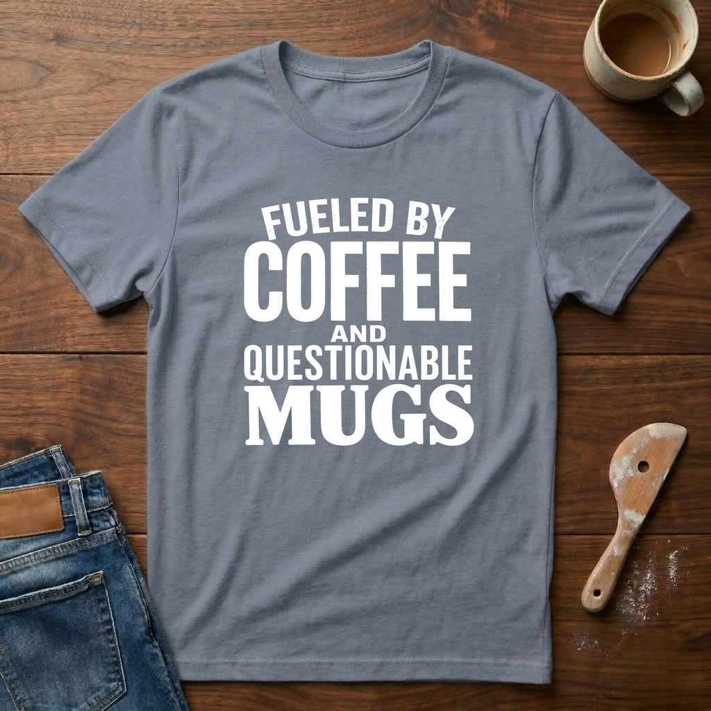 Fueled By Coffee And Questionable Mugs T-Shirt