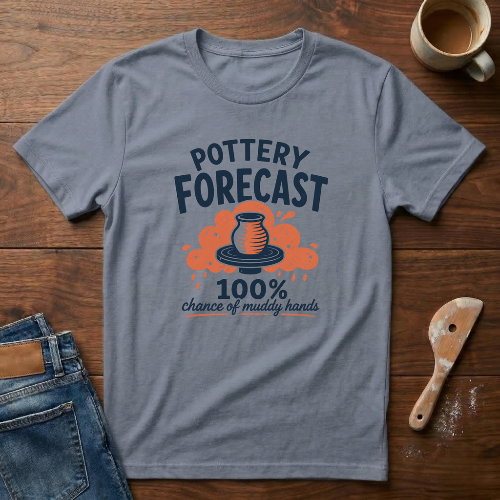 Pottery Forecast 100% Chance Of Muddy Hands T-Shirt