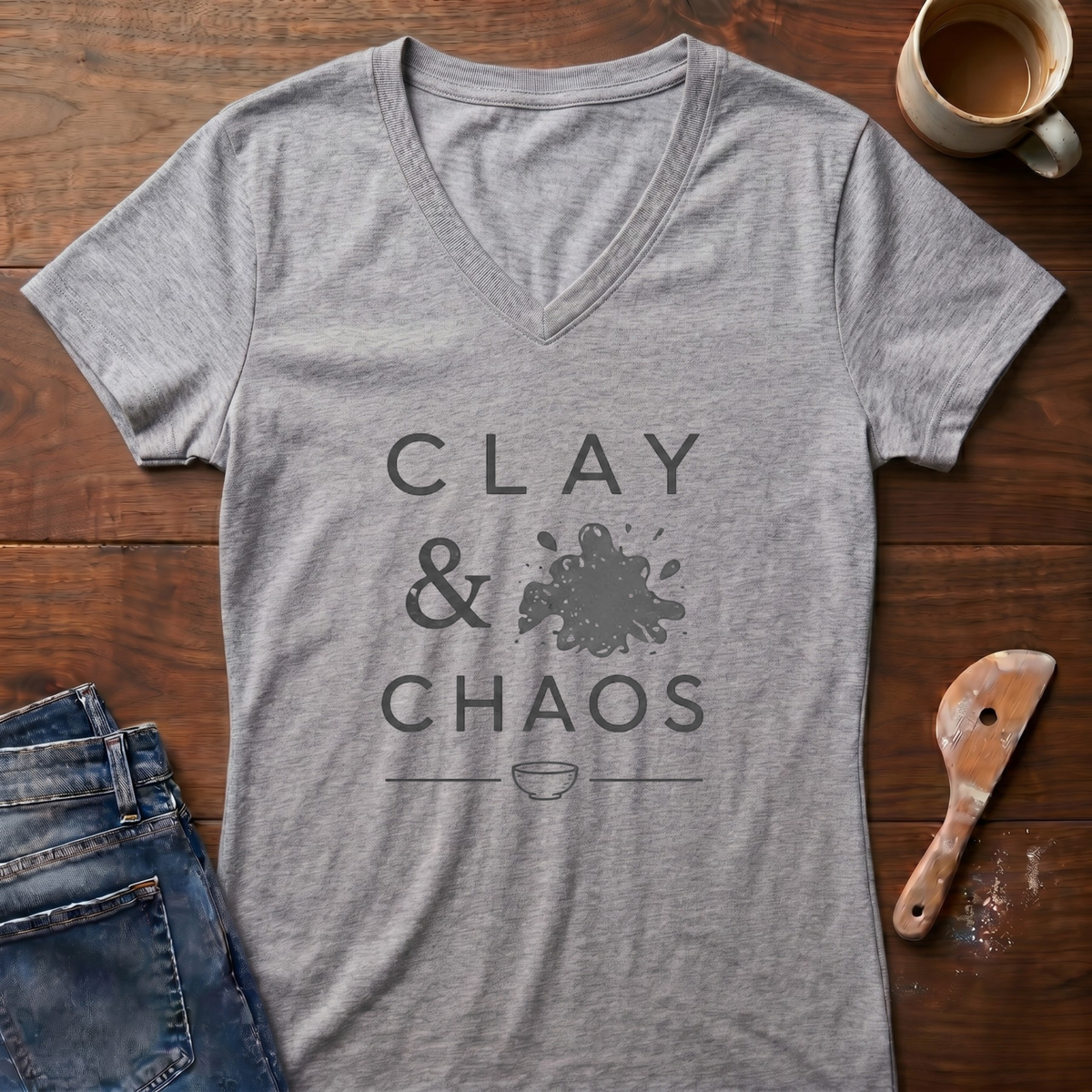 Clay & Chaos Ladies' V-Neck T-Shirt