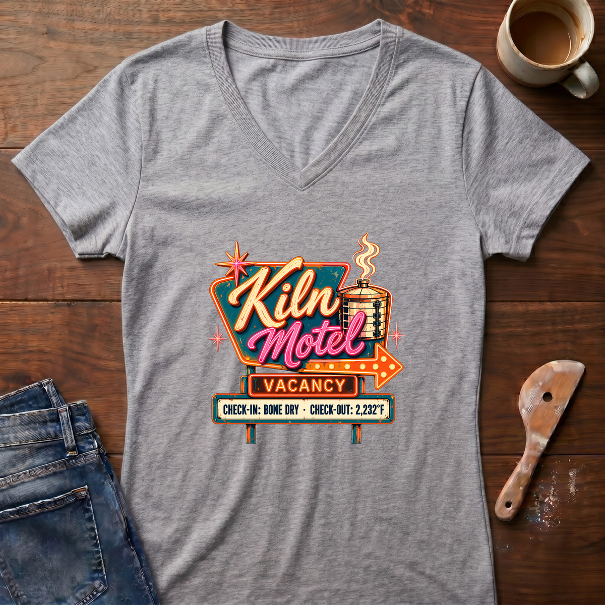 Kiln Motel Ladies' V-Neck T-Shirt
