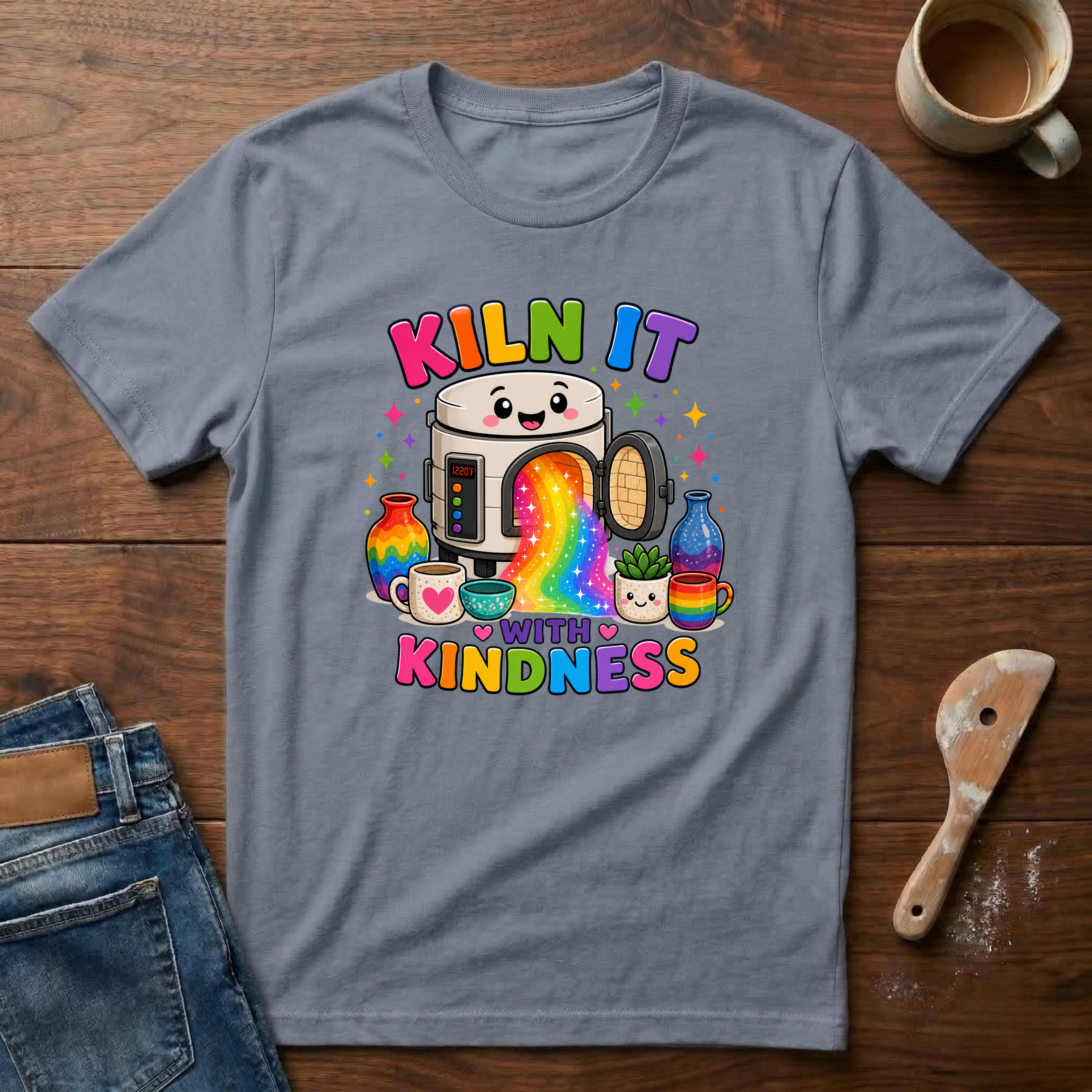 Kiln It With Kindness Rainbow T-Shirt