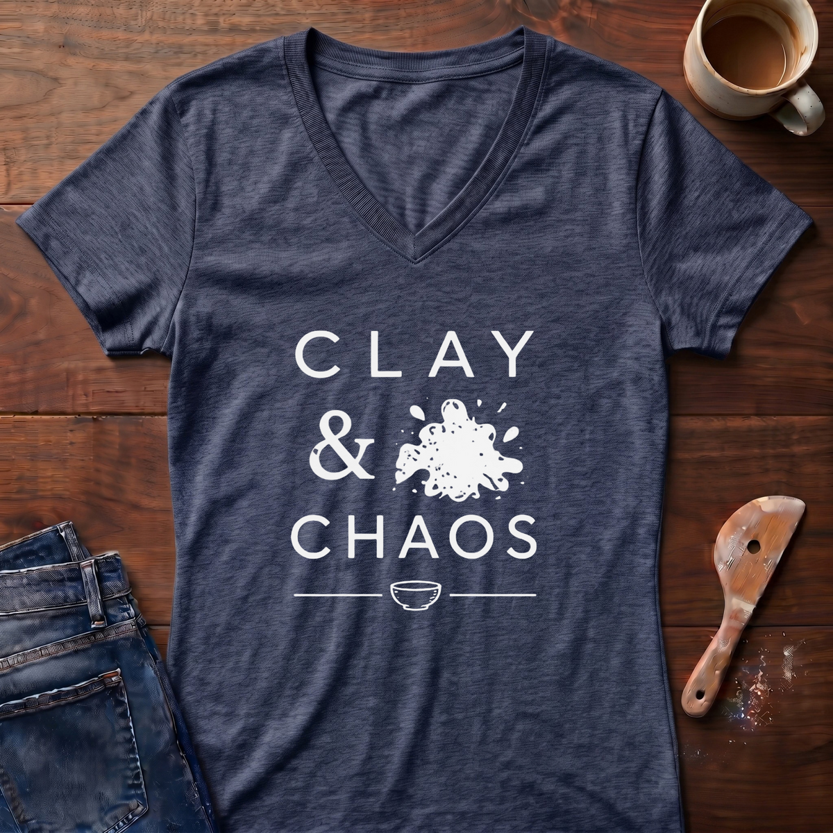 Clay & Chaos Ladies' V-Neck T-Shirt