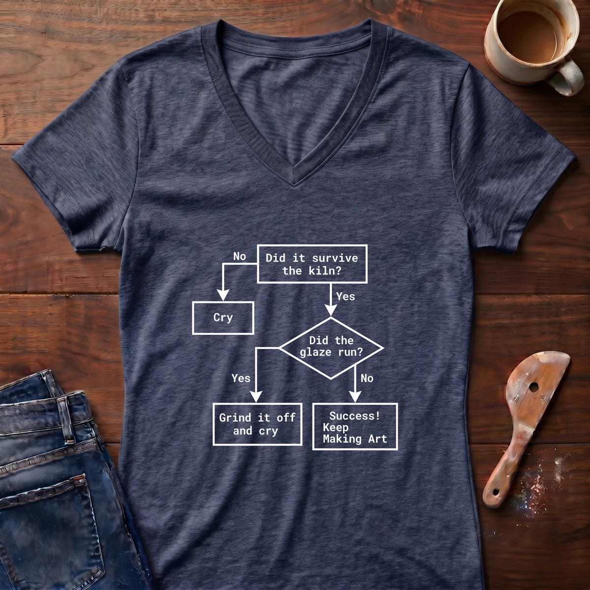 Did It Survive The Kiln Ladies' V-Neck T-Shirt