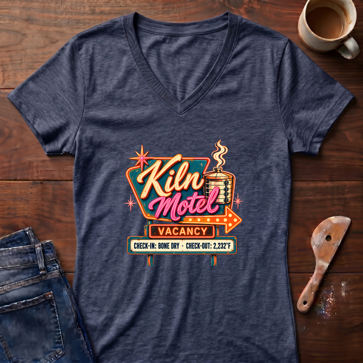 Kiln Motel Ladies' V-Neck T-Shirt