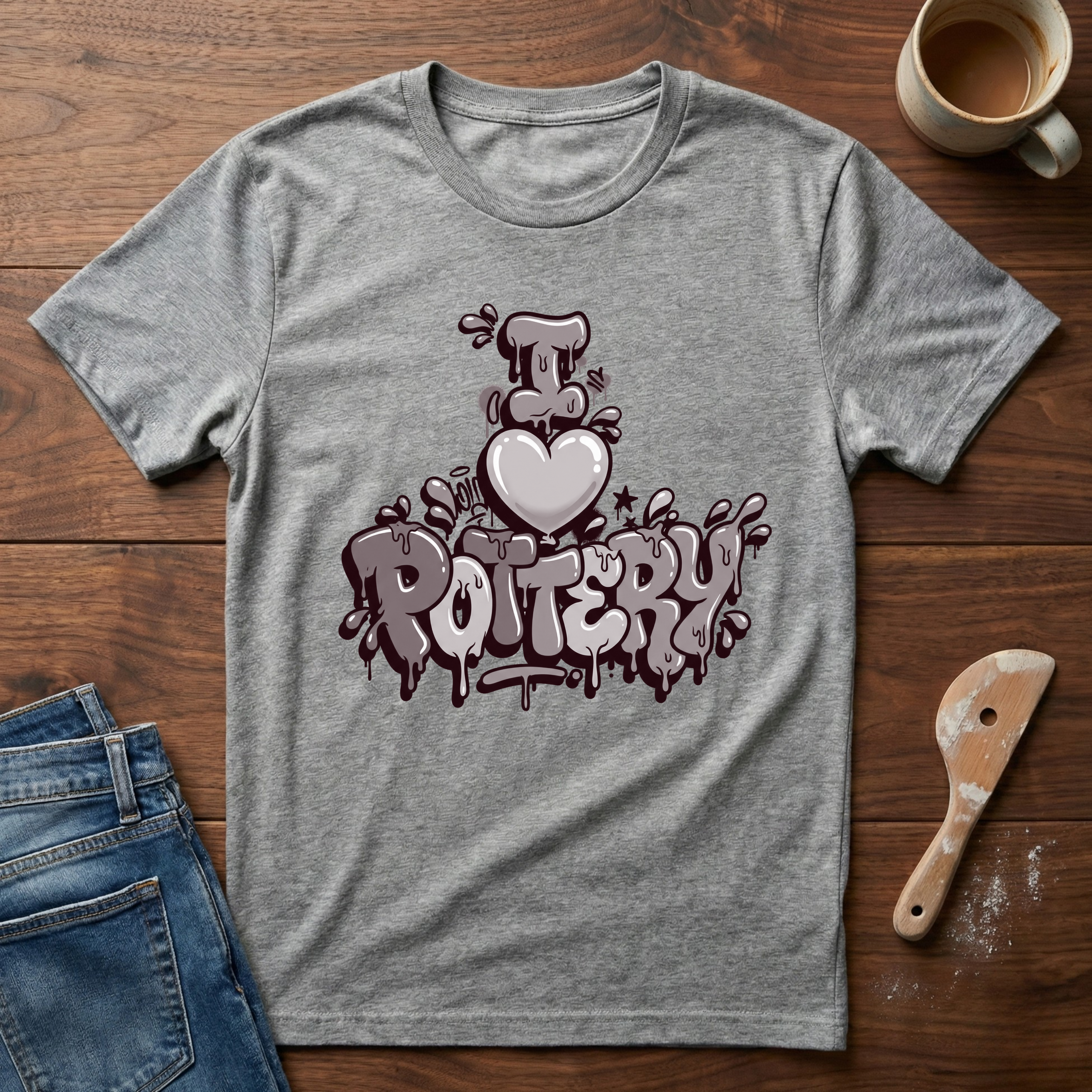 I Heart Pottery Graffiti T-Shirt