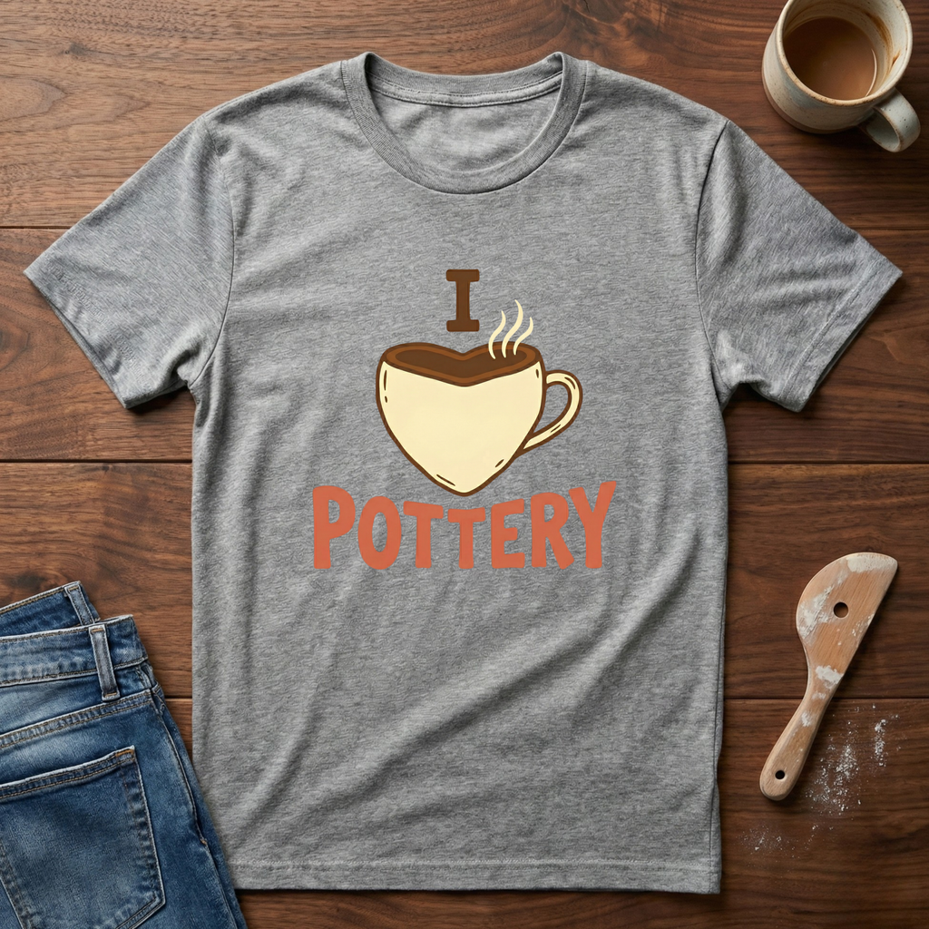 I Heart Pottery Retro T-Shirt