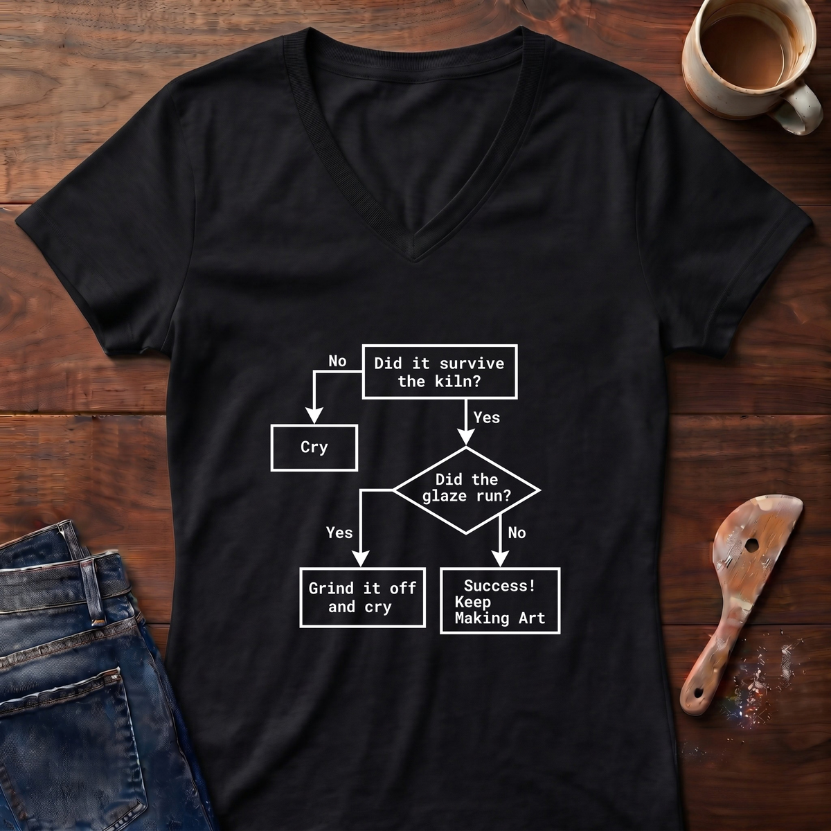 Did It Survive The Kiln Ladies' V-Neck T-Shirt