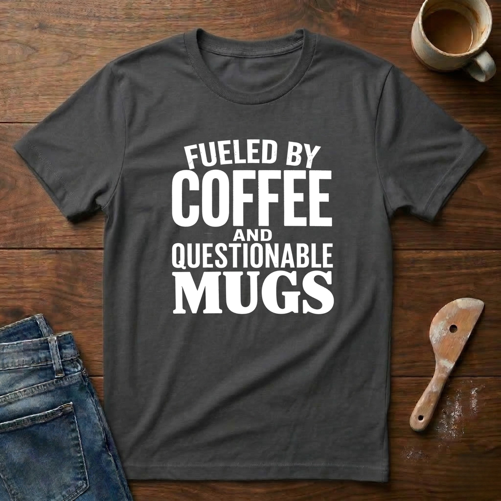 Fueled By Coffee And Questionable Mugs T-Shirt