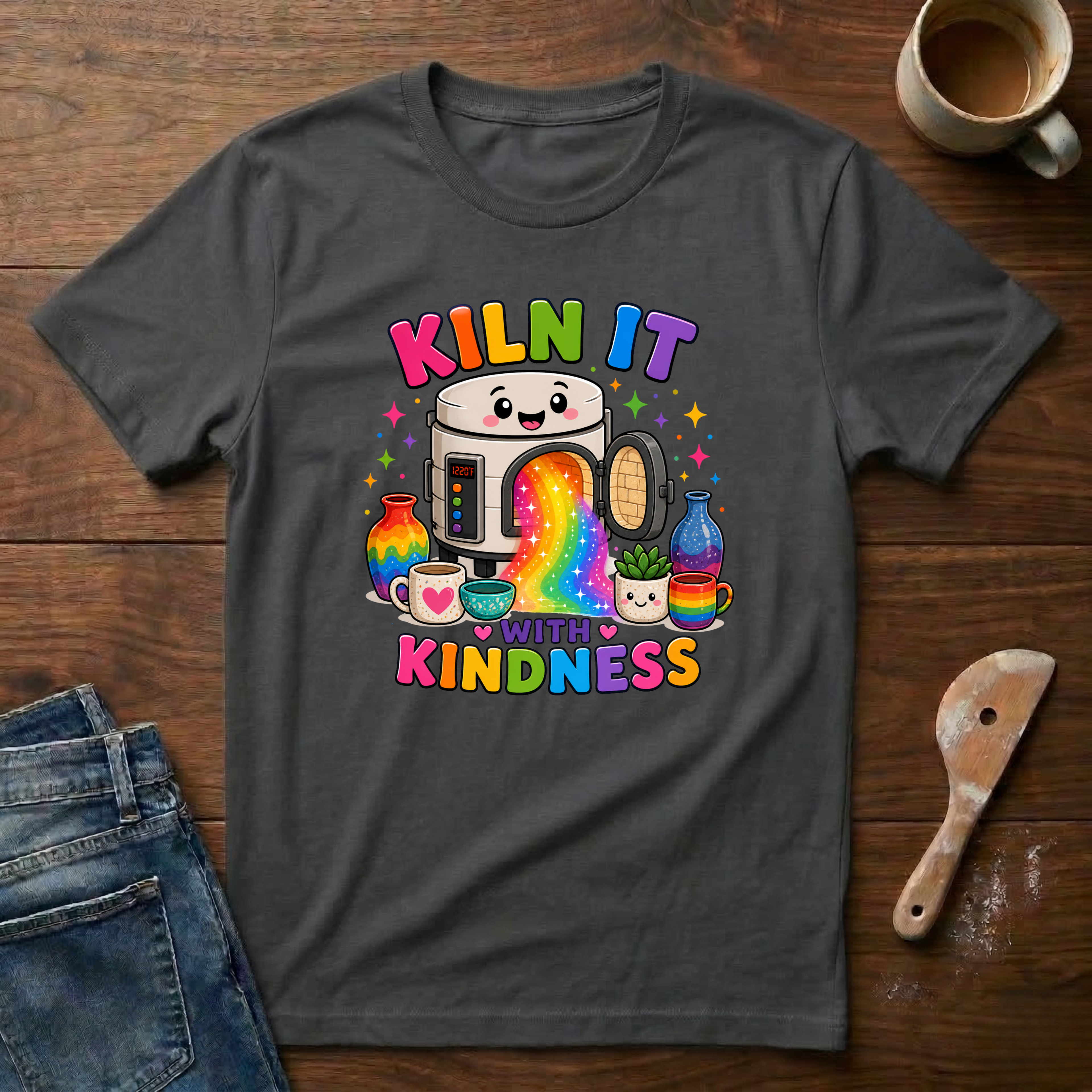 Kiln It With Kindness Rainbow T-Shirt