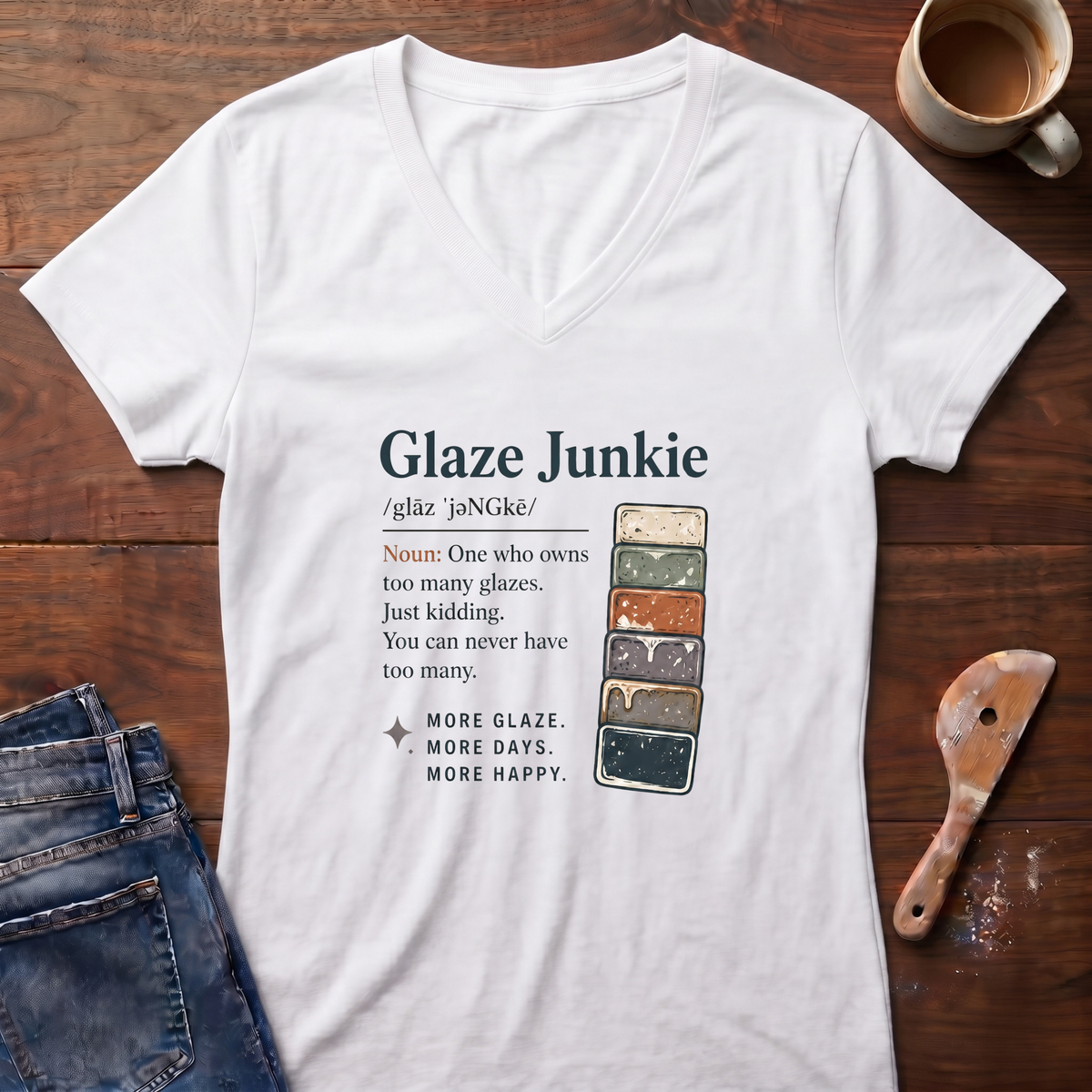 Glaze Junkie Ladies' V-Neck T-Shirt