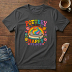 Pottery Is My Happy Place Rainbow T-Shirt