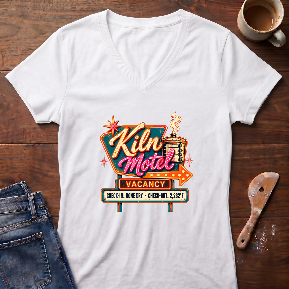 Kiln Motel Ladies' V-Neck T-Shirt